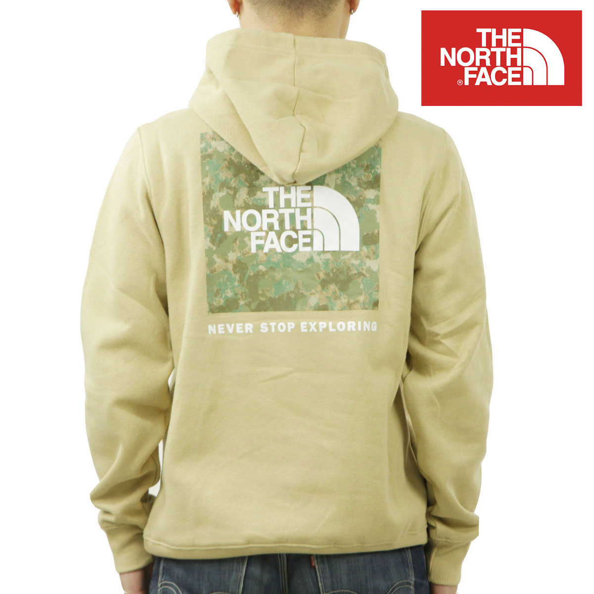Ρե  ѡ  THE NORTH FACE Хåץ ץ륪С  BOX NSE PULLOVER HOODIE NF0A7UNS KHAKI STONE/MILITARY OLIVE STIPPLED CAMO PRINT A14B B1C C1D D5E E18F