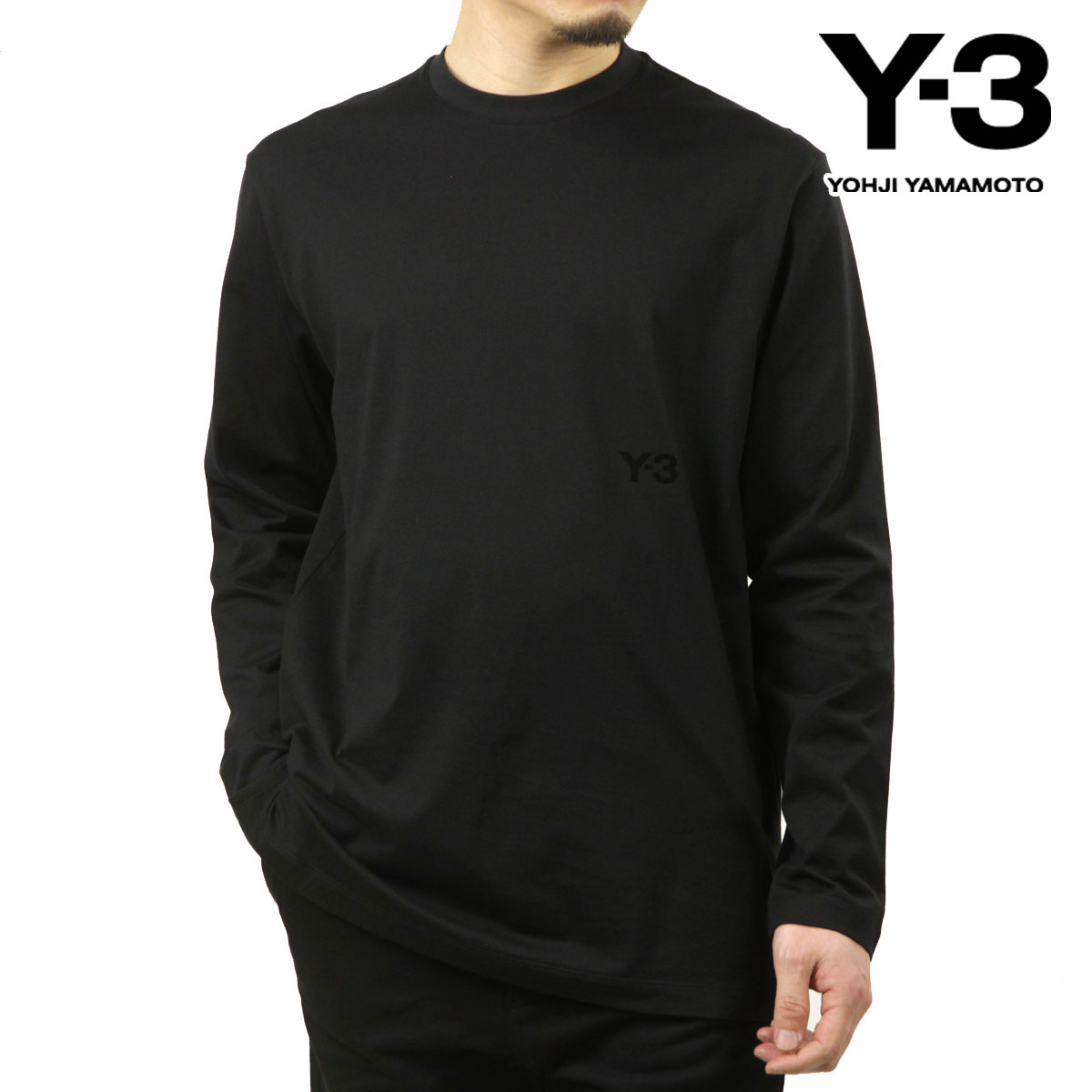 磻꡼  ĹµT  Y-3 롼ͥå åȥ T U LS TEE LONG SLEEVE T-SHIRT IW0068 BLACK
