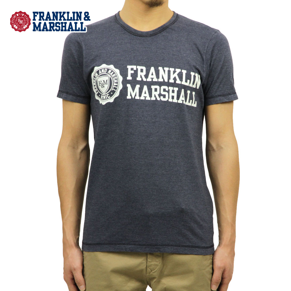 ե󥯥 ޡ T Ź FRANKLINMARSHALL ȾµT 롼ͥå  LOGO TEE NAVY TSMF182AN 45181 4010 A61B B1C C1D D1E E06F
