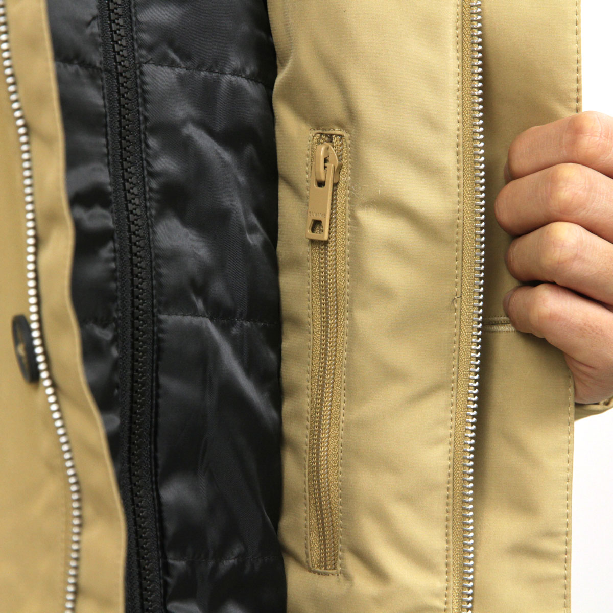 ����Х��� elvine ��������Ź ��� �������� �ա��ɥ��㥱�å� ELOF THERMOSOFT LONG JACKET 183019 CAMEL A91B B1C C1D D4E E18F