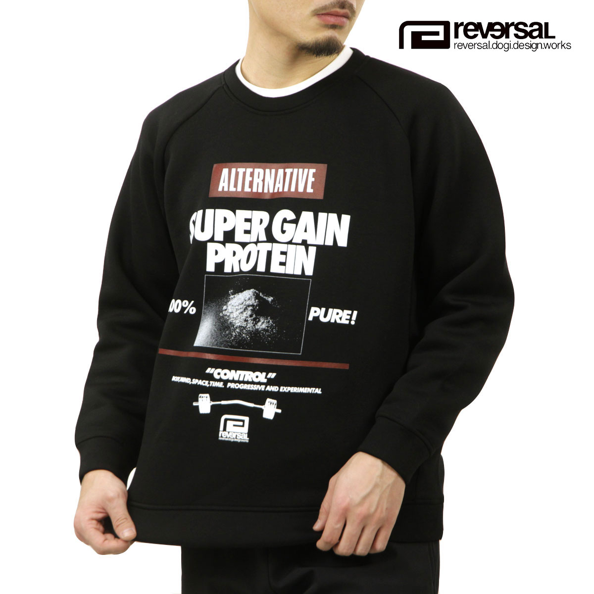��С����� �������å� ��� ��������Ź REVERSAL rvddw �ȥ졼�ʡ� SUPER GAIN PROTEIN DRY TECH CREW NECK RV22AW203 BLACK A06B B1C C1D D5E E13F