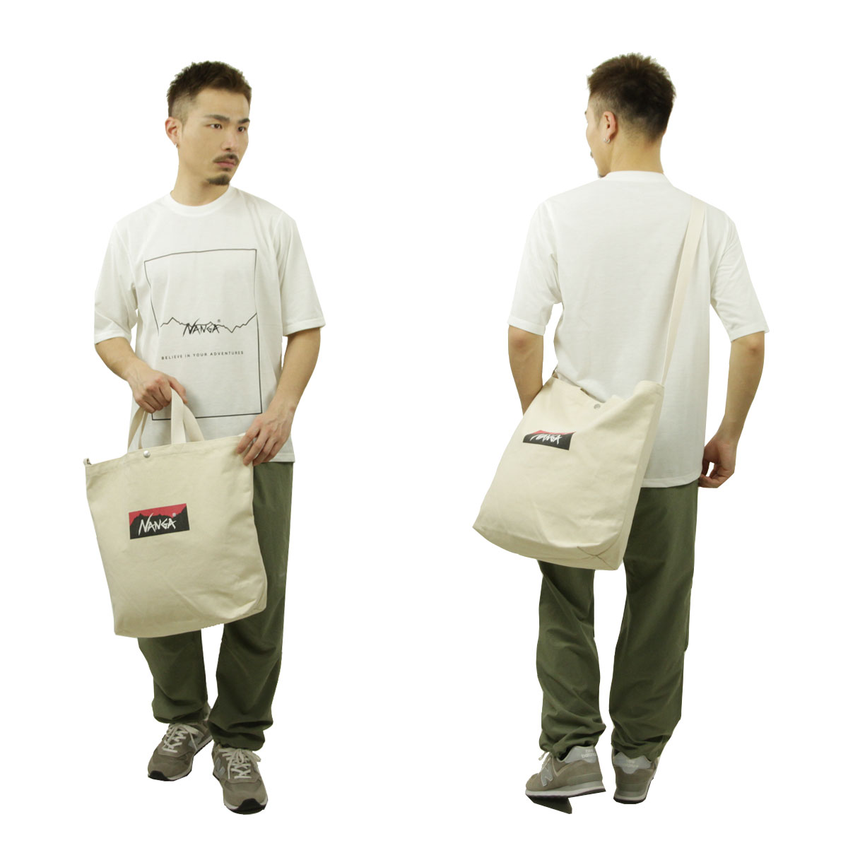 �ʥ� ��� ��ǥ����� �ȡ��ȥХå� ��������Ź NANGA ���� ���������Хå� �� NANGA LOGO CANVAS TOTE 2 WAY BAG NA2253-3A504 NATURAL