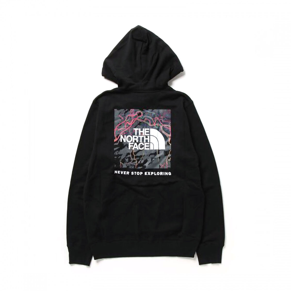 Ρե  ѡ  THE NORTH FACE Хåץ ץ륪С  BOX NSE PULLOVER HOODIE NF0A7UNS TNF BLACK/TNF BLACK TRAIL GLOW PRINT A14B B1C C1D D5E E13F