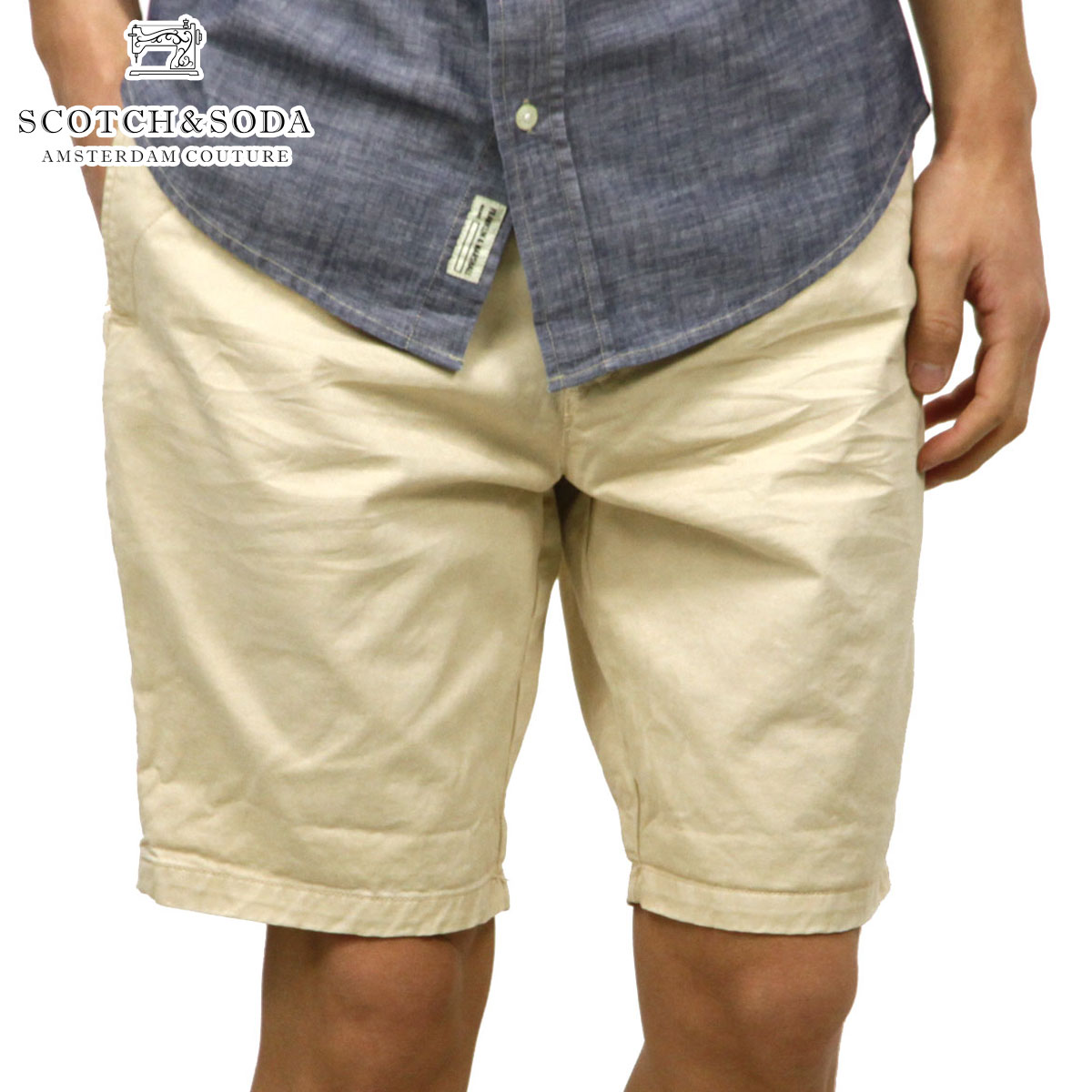 スコッチアンドソーダ ショートパンツ メンズ 正規販売店 SCOTCH＆SODA ハーフパンツ ボトムス BASIC NOS BASIC GARMENT DYED TWILL SHORT. 124897 06 SAND クリスマス プレゼント ラッピング スコッチアンドソーダ ショートパンツ メンズ 正規販売店 SCOTCH＆SODA