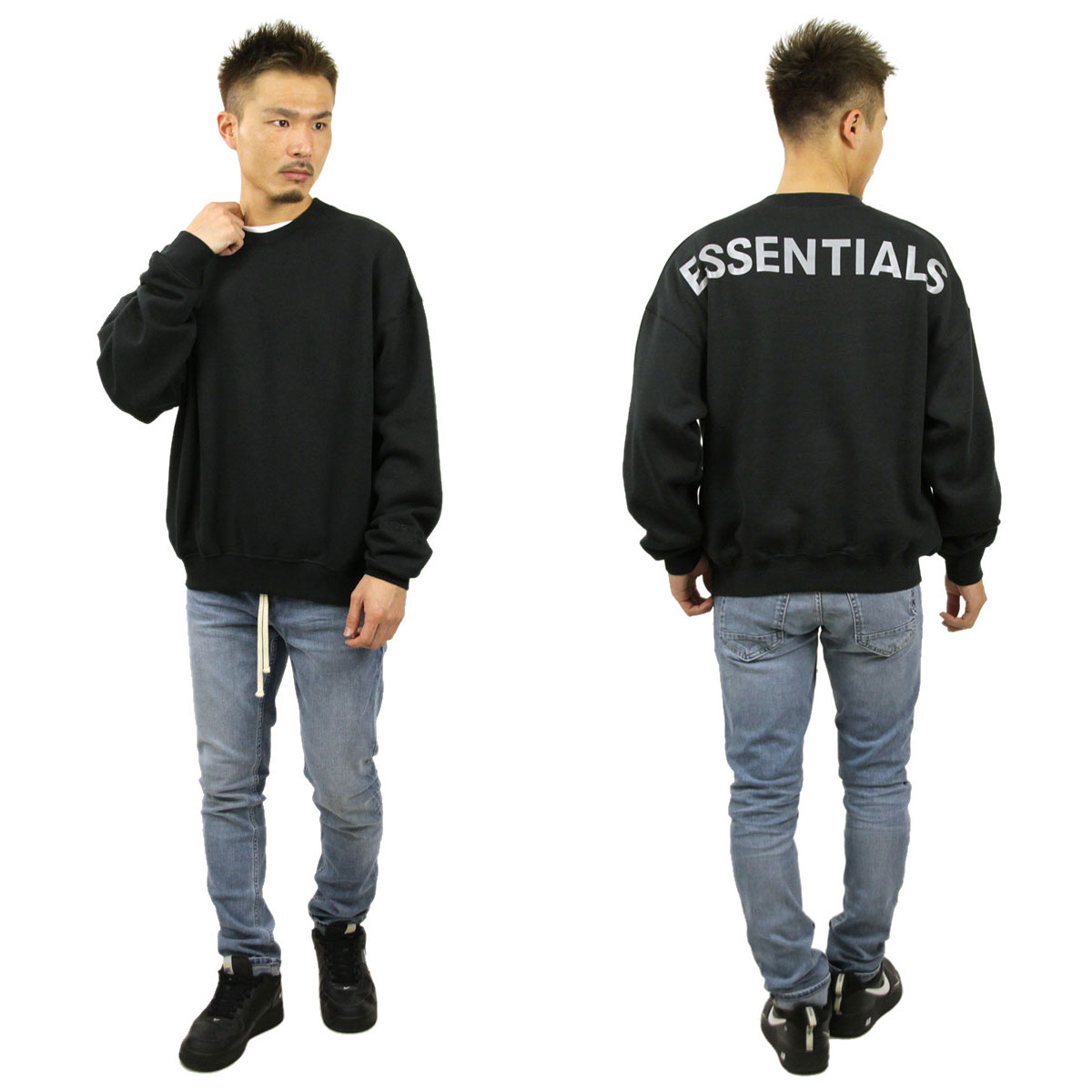 �ե������֥��å� fog essentials �������å� ��� ������ FEAR OF GOD ���å��󥷥�륺 �Хå��ץ��� FOG - FEAR OF GOD ESSENTIALS 3M CREW SWEAT FLEECE SHIRTS BLACK AA5B B1C C1D D5E E13