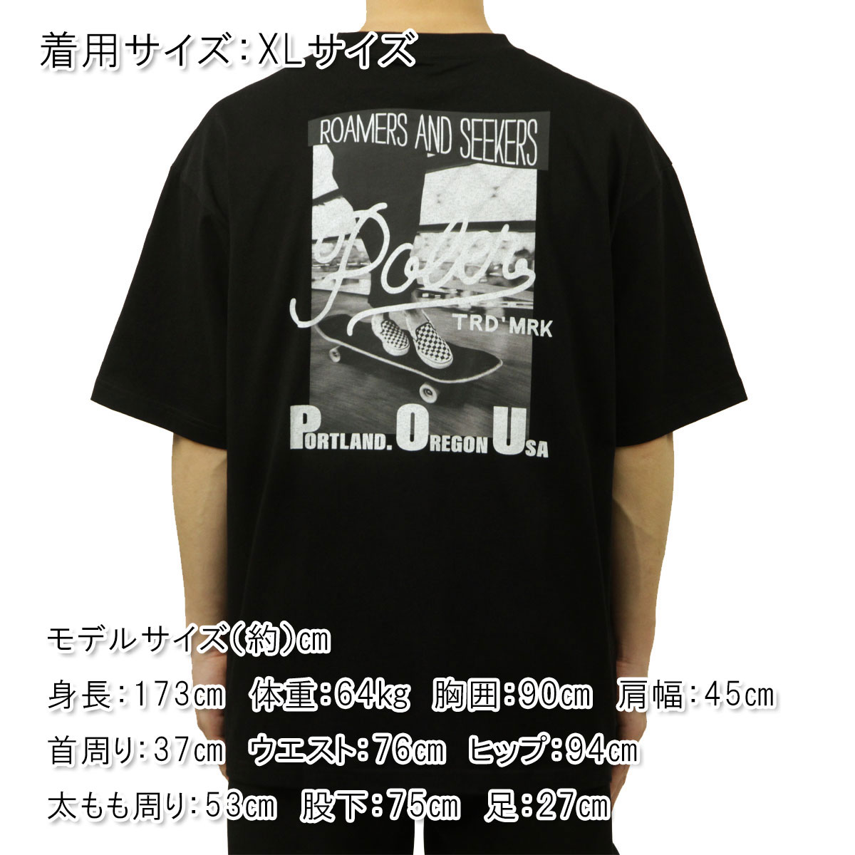 �ݡ��顼 ��� ȾµT����� ��������Ź POLER ���롼�ͥå� �Хå��ץ��� PHOTO RELAX FIT TEE BLACK MCV0063
