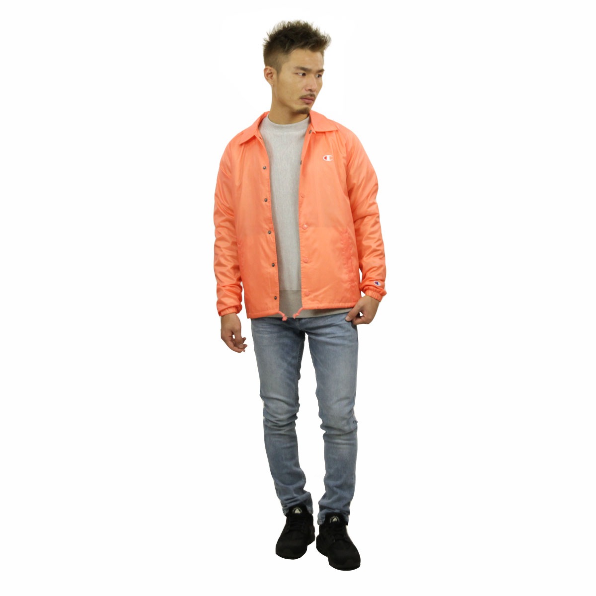 �����ԥ��� CHAMPION ������ ��� ���������㥱�å� �������� COACHES JACKET WEST BREAKER EDITION V0100 RIPE PAPAYA RED AA4B B1C C1D D4E E11F