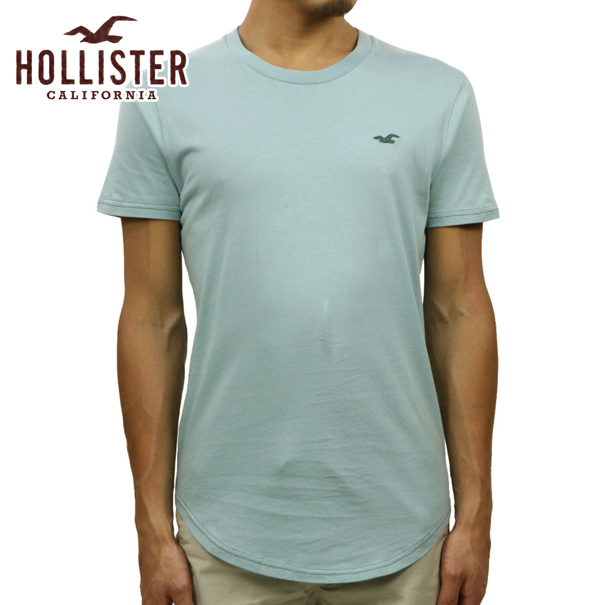 �ۥꥹ���� T����� ��� ������ HOLLISTER ȾµT����� ���롼�ͥå�T����� �����֥إ� Curved Hem T-Shirt 324-368-0625-320 A03B B1C C1D D1E E08F
