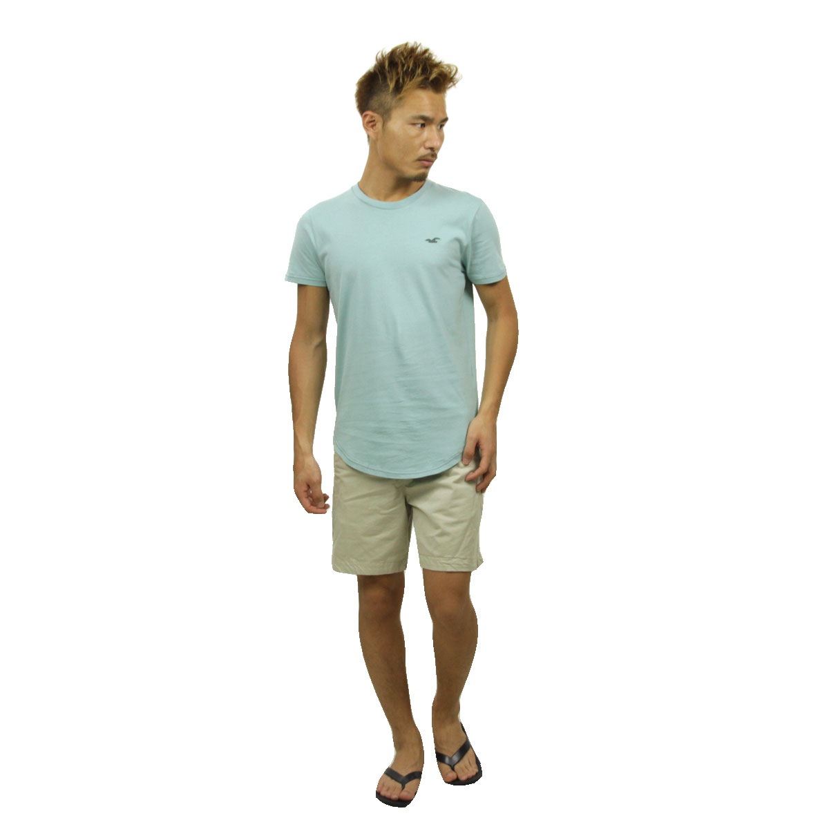 �ۥꥹ���� T����� ��� ������ HOLLISTER ȾµT����� ���롼�ͥå�T����� �����֥إ� Curved Hem T-Shirt 324-368-0625-320 A03B B1C C1D D1E E08F