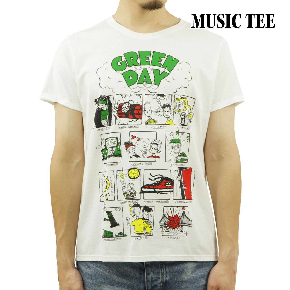 �ߥ塼���å��ƥ� ��� �Х��T����� ������ MUSIC TEE ���å�T����� ���꡼�󡦥ǥ� �ɥ������� GREEN DAY DOOKIE RRHOF MUSIC TEE AB5B B1C C1D D1E E01F