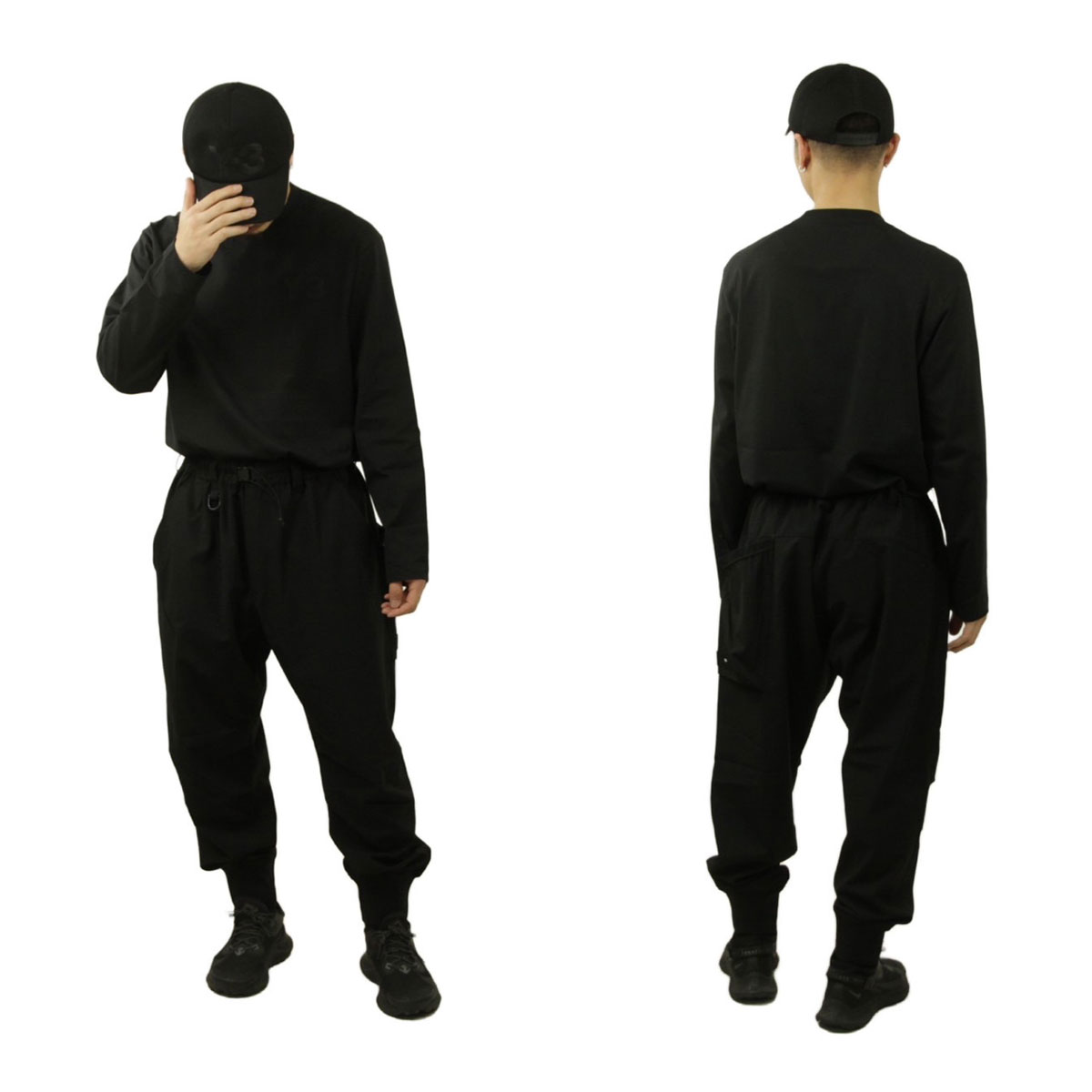 磻꡼  ѥ  Y-3 ܥȥॹ 롼եå ѥ RIPSTOP CUFFED LOOSE FIT EASY CARGO PANTS IL2046 BLACK