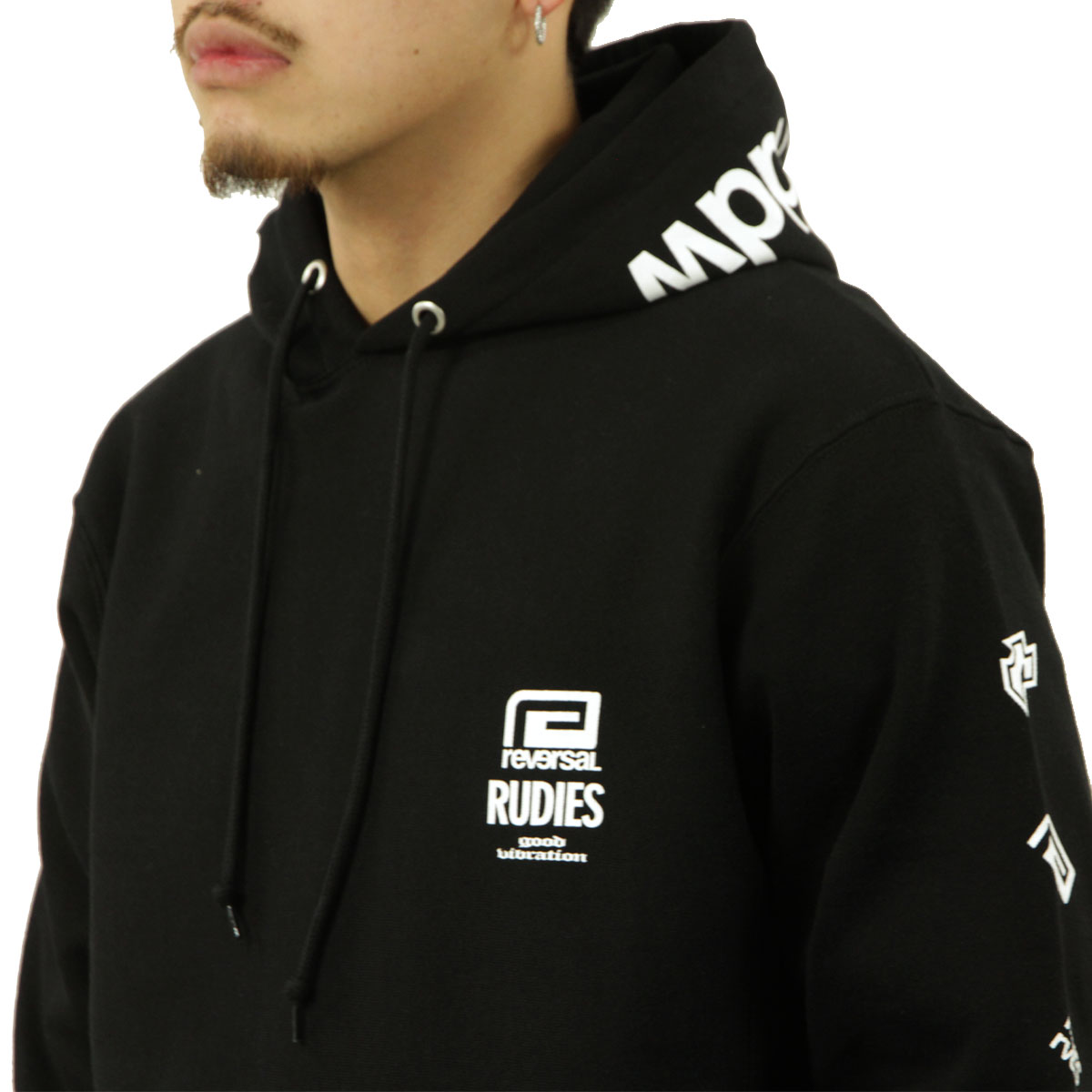 ��С����� ��� �ѡ����� ��������Ź REVERSAL �롼�ǥ����� �ץ륪���С� �ա��ǥ��� RUDIE'S x reversal SWEAT HOODIE �̎ގ׎��� rvrud202 BK BLACK A06B B1C C1D D5E E13F