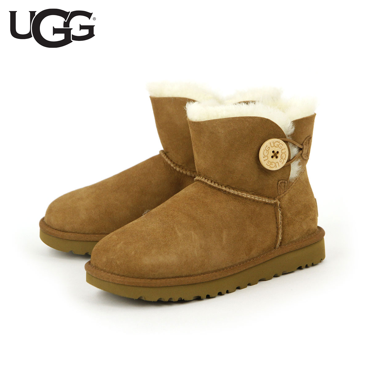 ���� �֡��� ��ǥ����� ������ UGG �ߥ˥٥��꡼�ܥ��� �ࡼ�ȥ�֡��� MINI BAILEY BUTTON �� 1016422-CHE CHESTNUT A31B B1C C4D D1E E04F