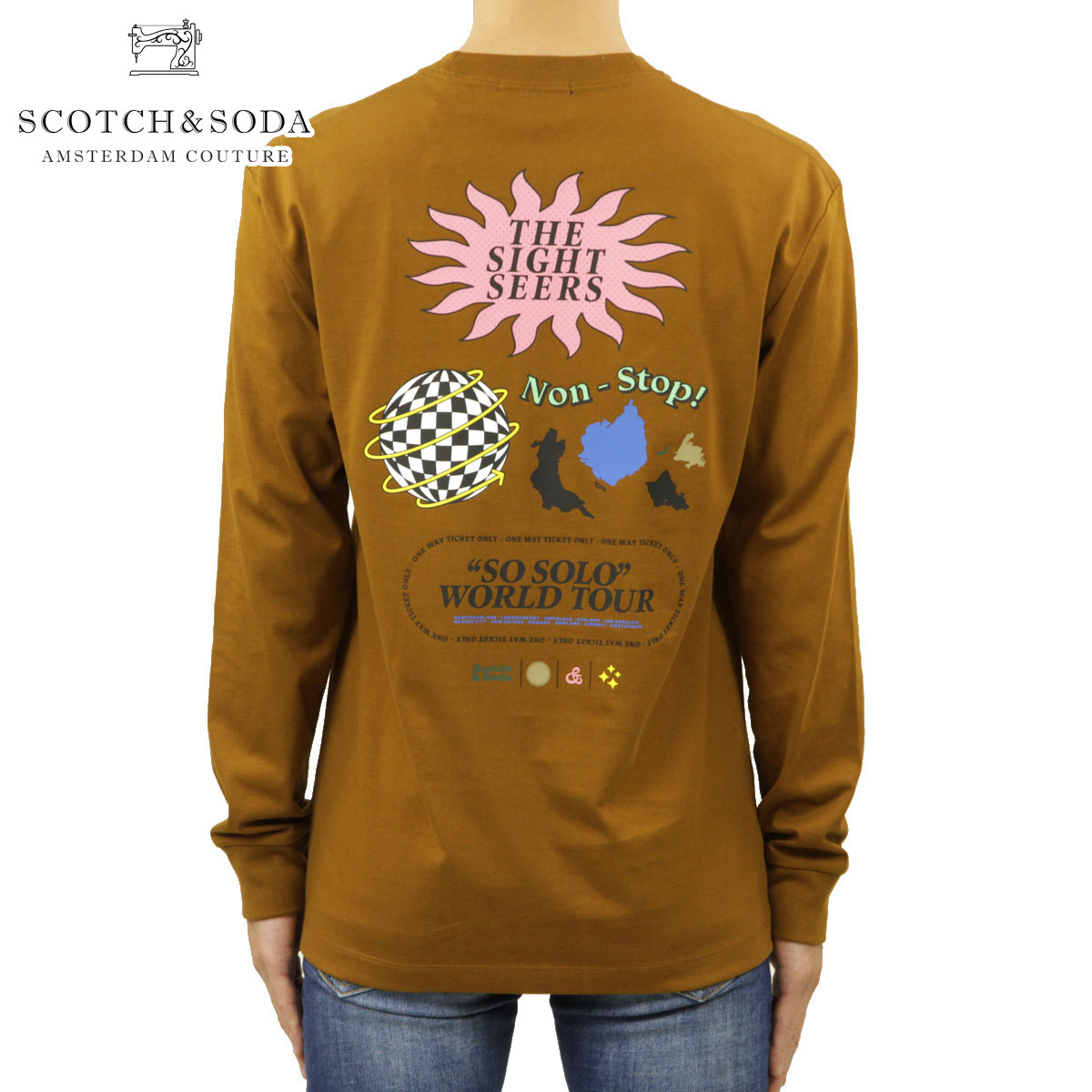 �����å�����ɥ����� ����T ��� ��������Ź SCOTCH��SODA �Хå��ץ��� ĹµT����� GRAPHIC RELAXED-FIT LONG SLEEVE T-SHIRT TOBACCO 163970 1341 43406 34 A39B B1C C1D D2E E04F