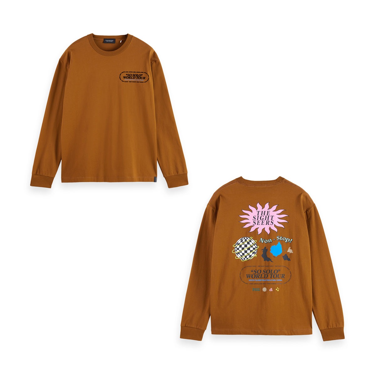 �����å�����ɥ����� ����T ��� ��������Ź SCOTCH��SODA �Хå��ץ��� ĹµT����� GRAPHIC RELAXED-FIT LONG SLEEVE T-SHIRT TOBACCO 163970 1341 43406 34 A39B B1C C1D D2E E04F