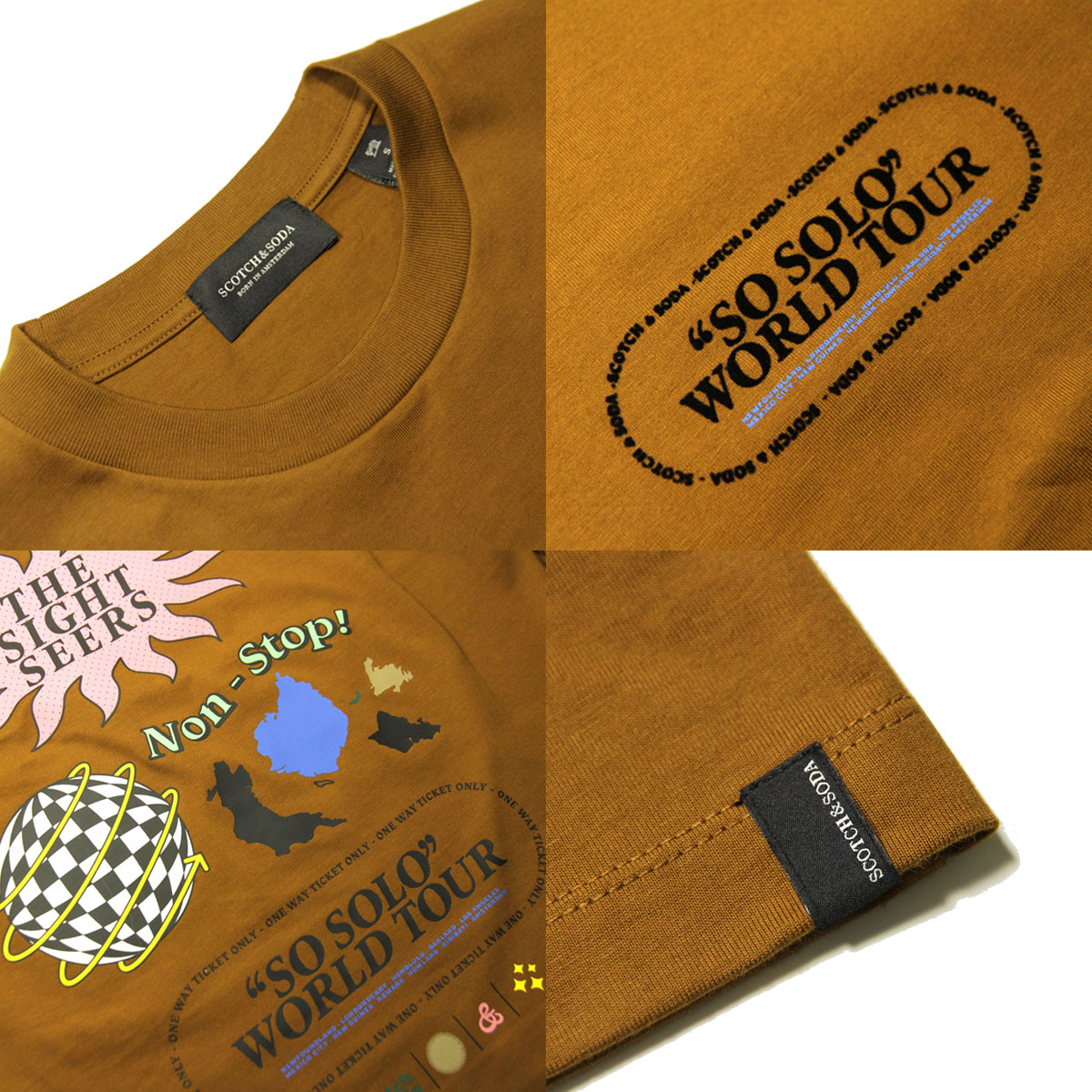 �����å�����ɥ����� ����T ��� ��������Ź SCOTCH��SODA �Хå��ץ��� ĹµT����� GRAPHIC RELAXED-FIT LONG SLEEVE T-SHIRT TOBACCO 163970 1341 43406 34 A39B B1C C1D D2E E04F