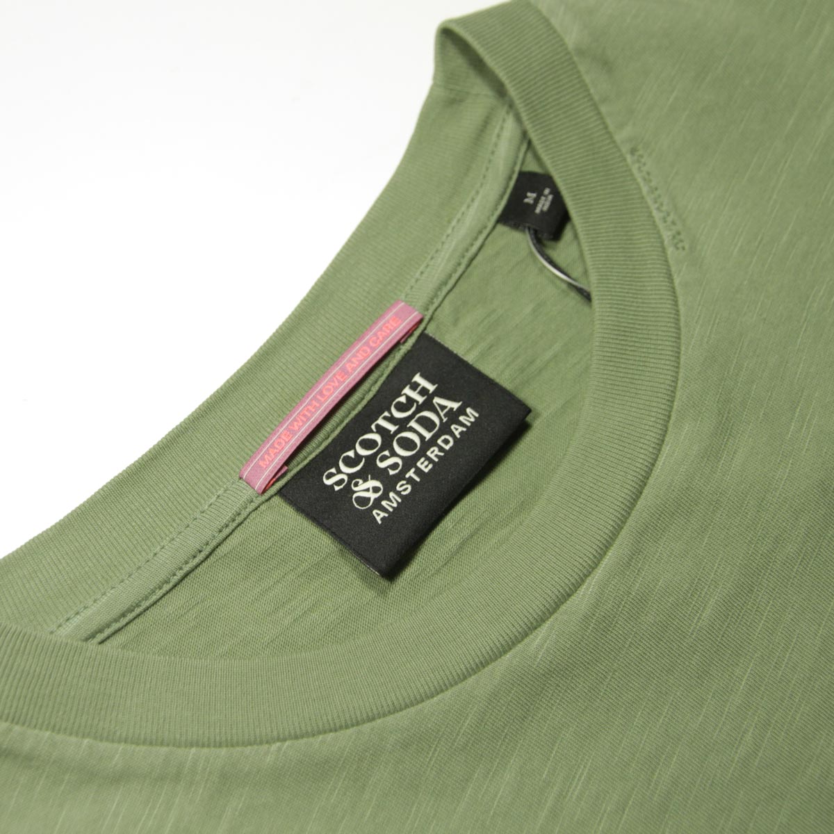 �����å�����ɥ����� ��� ȾµT����� ��������Ź SCOTCH��SODA ���롼�ͥå� �ȥåץ� SLUB-JERSEY ARTWORK ORGANIC COTTON T-SHIRT 172016 0414 KHAKI