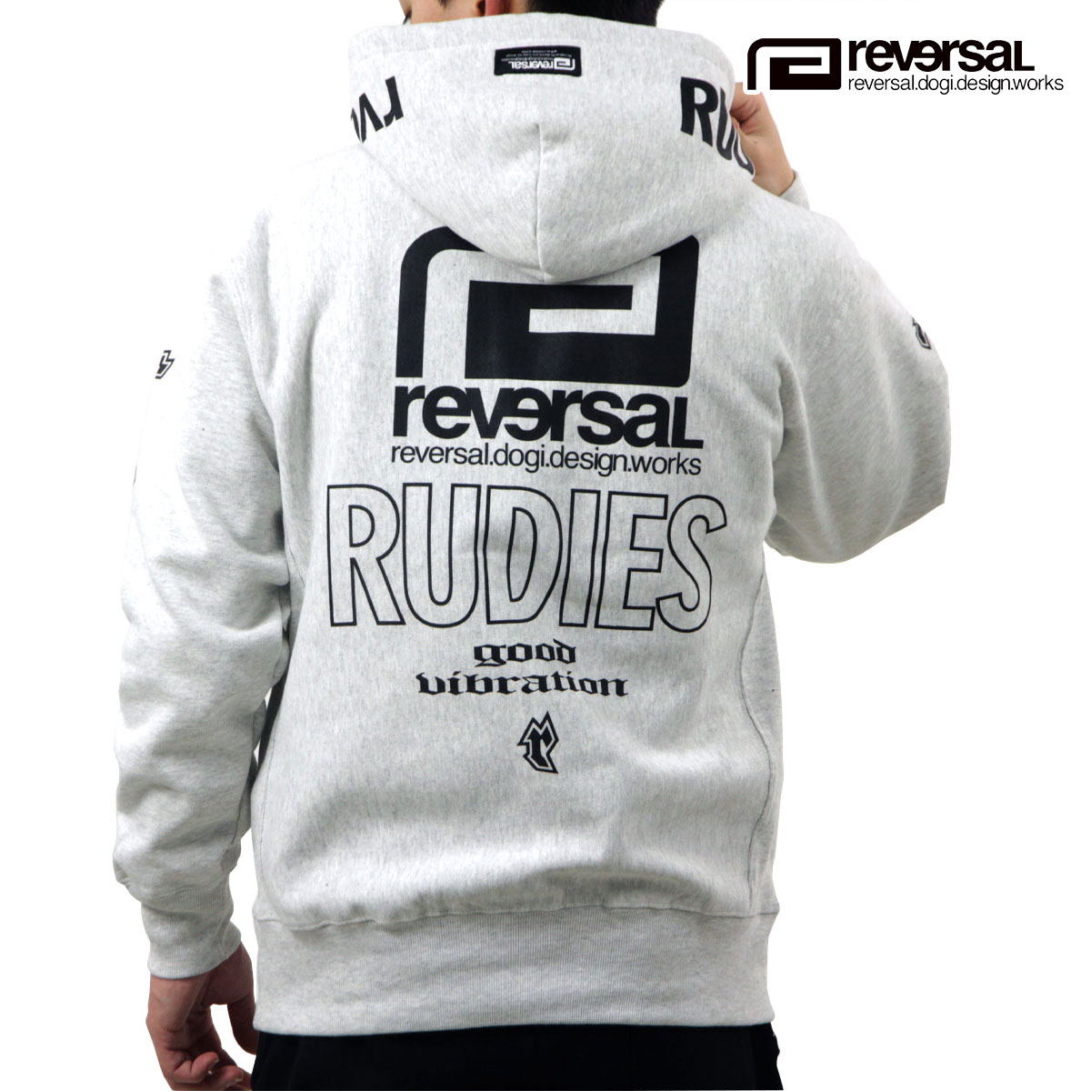 ��С����� ��� �ѡ����� ��������Ź REVERSAL �롼�ǥ����� �ץ륪���С� �ա��ǥ��� RUDIE'S x reversal SWEAT HOODIE �������� rvrud202 AS ASH GREY A06B B1C C1D D5E E02F