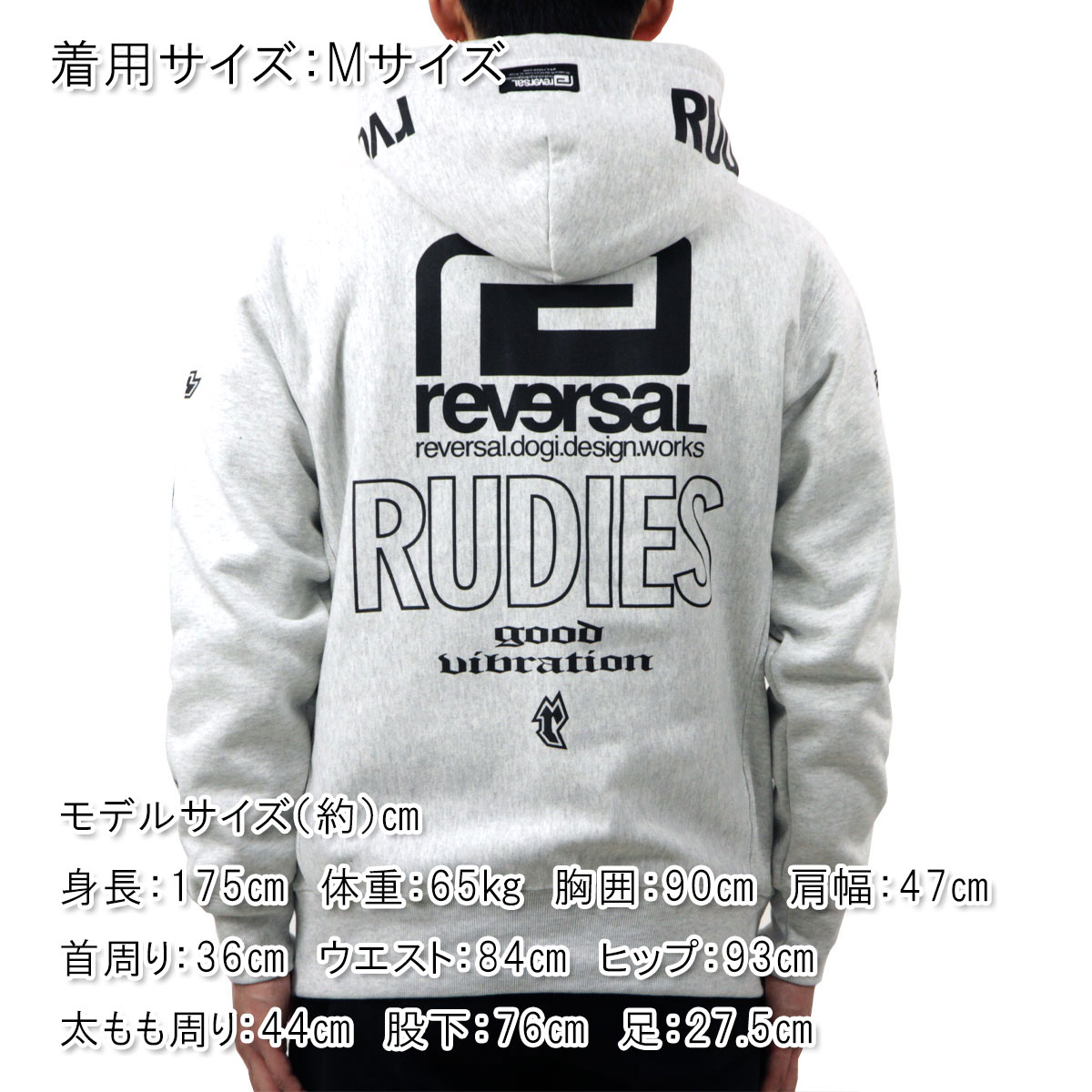 ��С����� ��� �ѡ����� ��������Ź REVERSAL �롼�ǥ����� �ץ륪���С� �ա��ǥ��� RUDIE'S x reversal SWEAT HOODIE �������� rvrud202 AS ASH GREY A06B B1C C1D D5E E02F