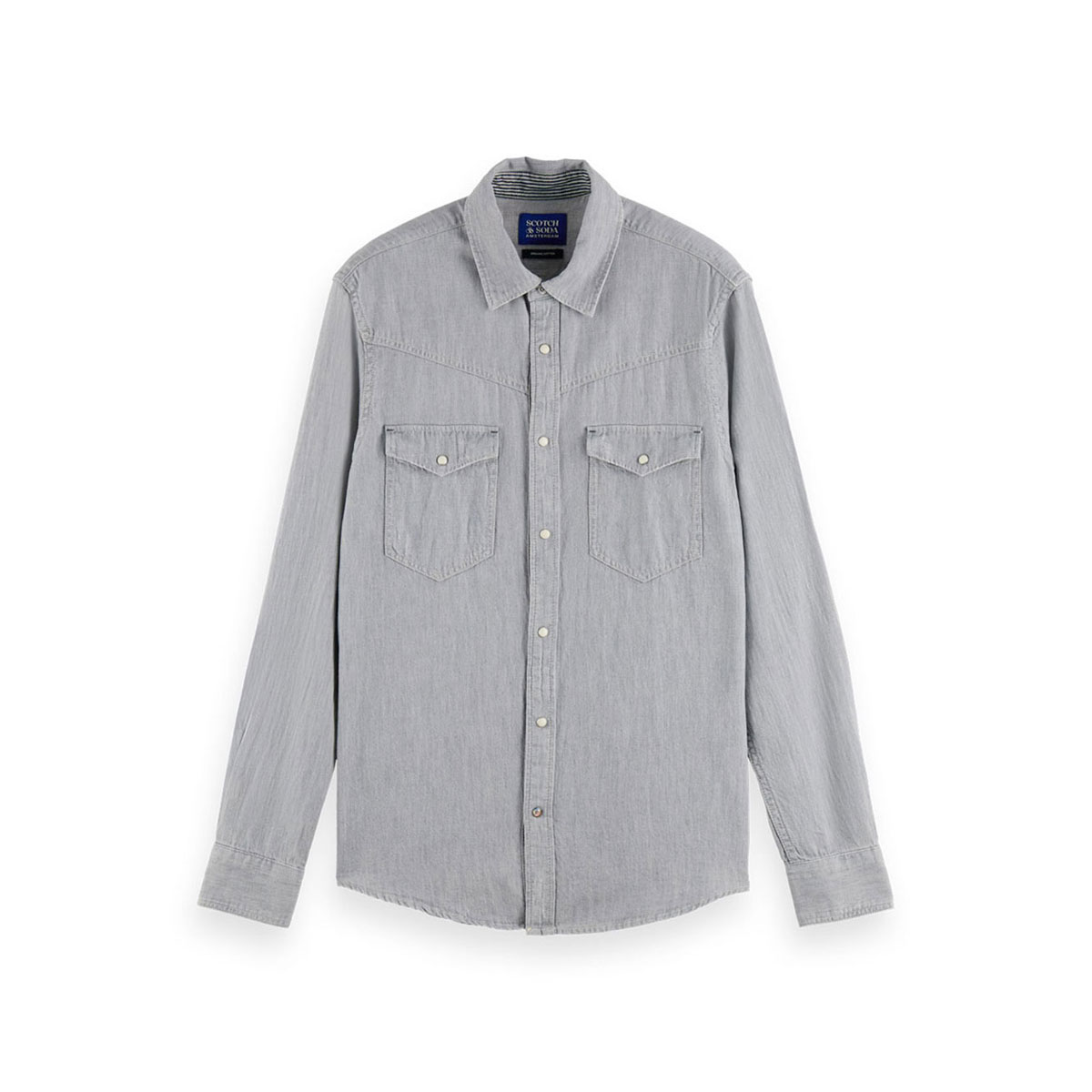 �����å�����ɥ����� ����� ��� ��������Ź SCOTCH��SODA Ĺµ����� �ǥ˥ॷ��� ���������󥷥�� WASHED DENIM ORGANIC COTTON WESTERN REGULAR-FIT SHIRT P 165467 0025 51430 03 GREY A39B B1C C1D D6E E02F