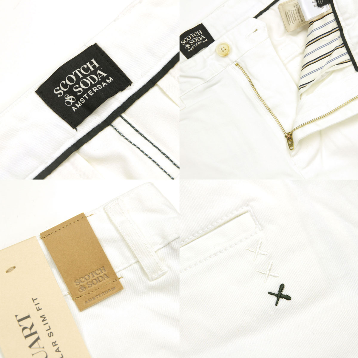 �����å�����ɥ����� ��� ���硼�ȥѥ�� ��������Ź SCOTCH&SODA �ϡ��եѥ�� �ܥȥॹ CORE STUART COTTON BLEND SHORT PANTS M 179182 0001 32500 30 OFF WHITE A39B B1C C2D D4E E18F