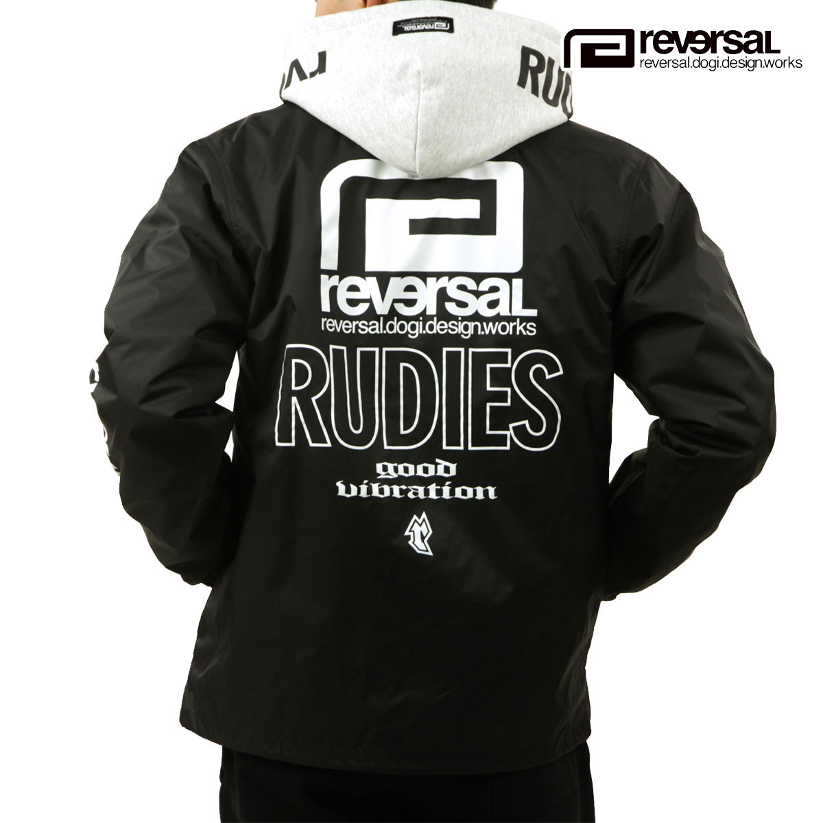 ��С����� ��� ���������㥱�å� ��������Ź REVERSAL �롼�ǥ����� �Хå��ץ��� �������� RUDIE'S x reversal COACH JACKET �̎ގ׎��� rvrud302 BK BLACK A06B B1C C1D D4E E13F