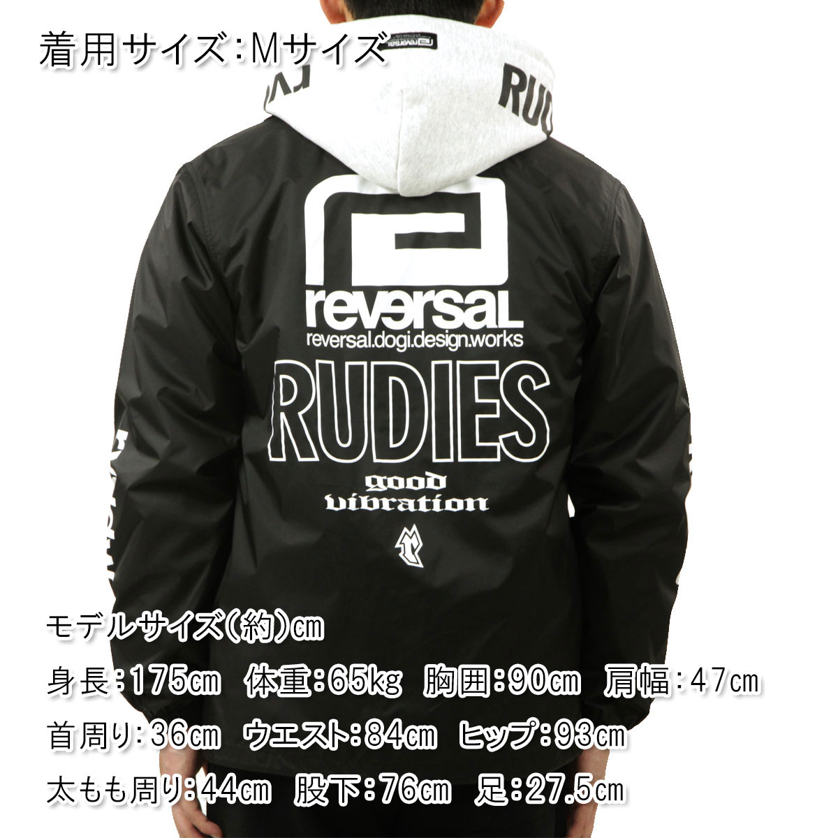 ��С����� ��� ���������㥱�å� ��������Ź REVERSAL �롼�ǥ����� �Хå��ץ��� �������� RUDIE'S x reversal COACH JACKET �̎ގ׎��� rvrud302 BK BLACK A06B B1C C1D D4E E13F