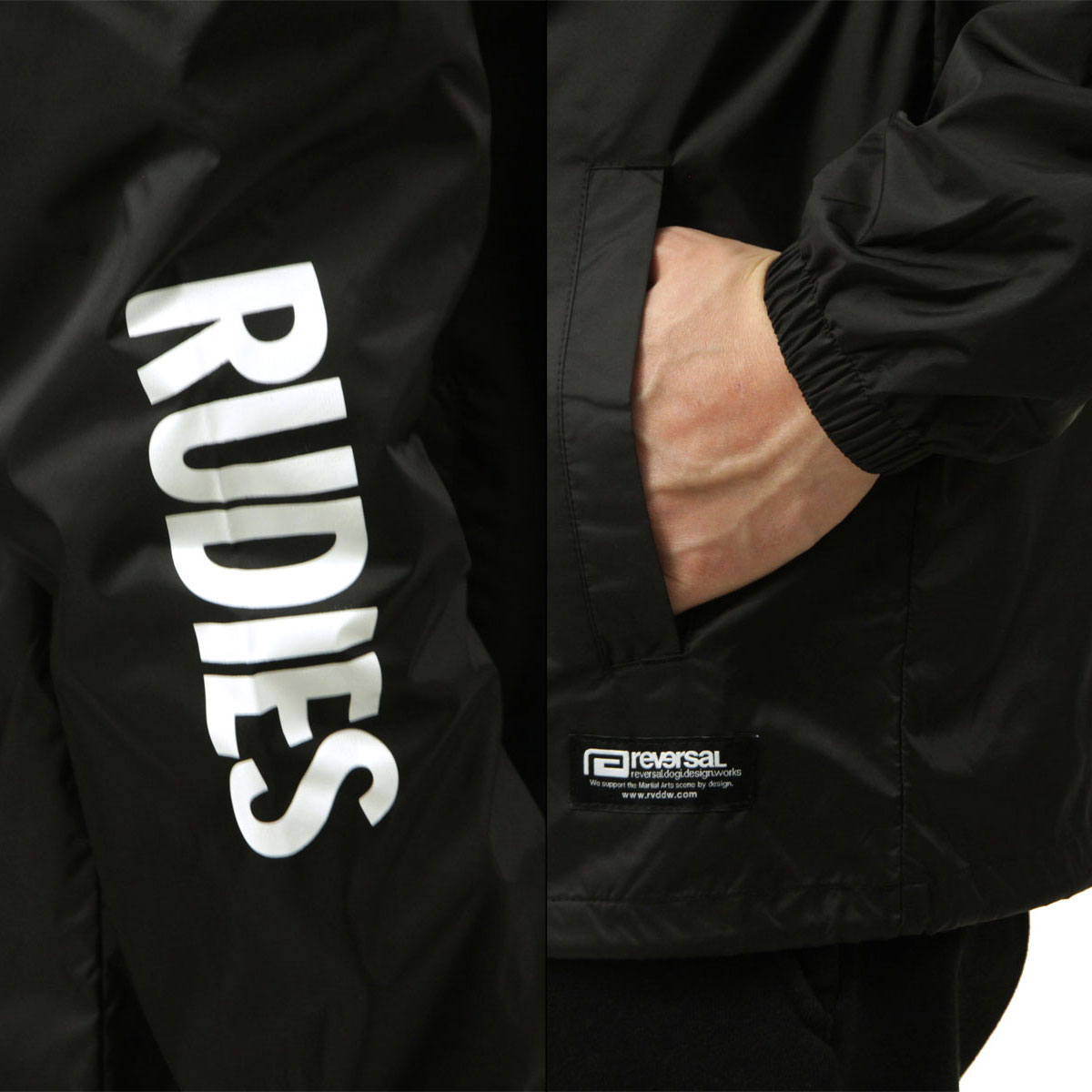 ��С����� ��� ���������㥱�å� ��������Ź REVERSAL �롼�ǥ����� �Хå��ץ��� �������� RUDIE'S x reversal COACH JACKET �̎ގ׎��� rvrud302 BK BLACK A06B B1C C1D D4E E13F