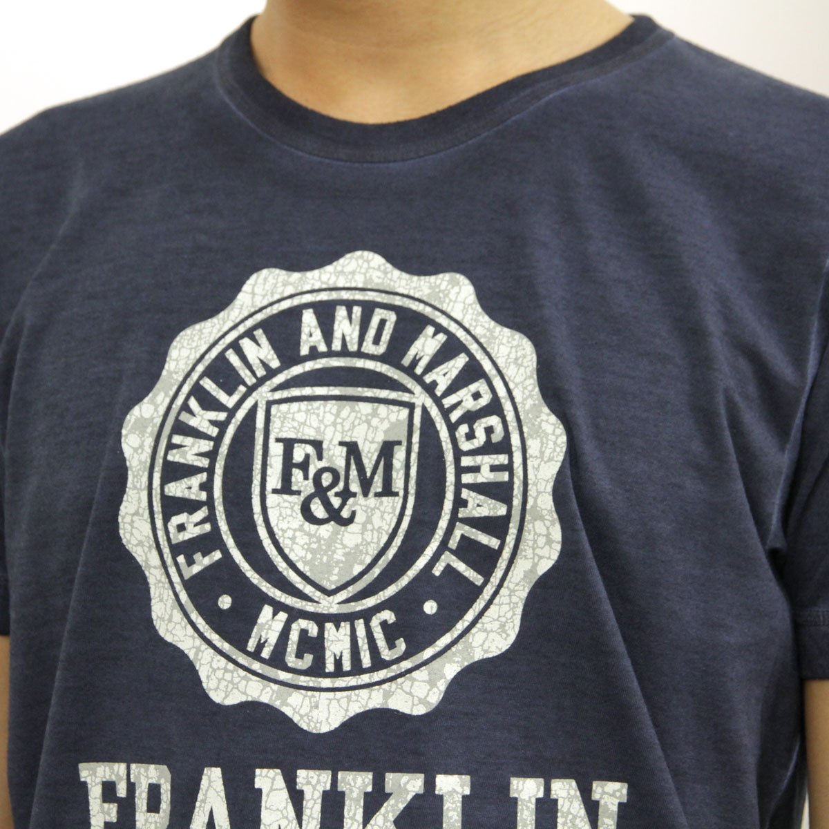 �ե�󥯥�� �ޡ������ T����� ��������Ź FRANKLIN��MARSHALL ȾµT����� ���롼�ͥå�  LOGO TEE NAVY TSMF188AN 45181 4013 A61B B1C C1D D1E E06F