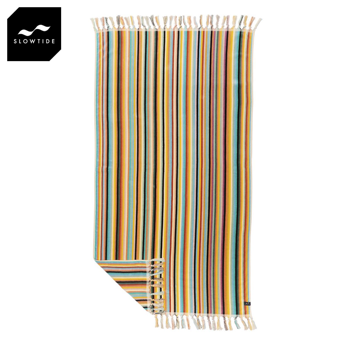  SLOWTIDE Ź  ӡ CHANNEL FRINGE WOVEN BEACH TOWEL ST195 TURQUOISE A97B B3C CBD D0E E12F