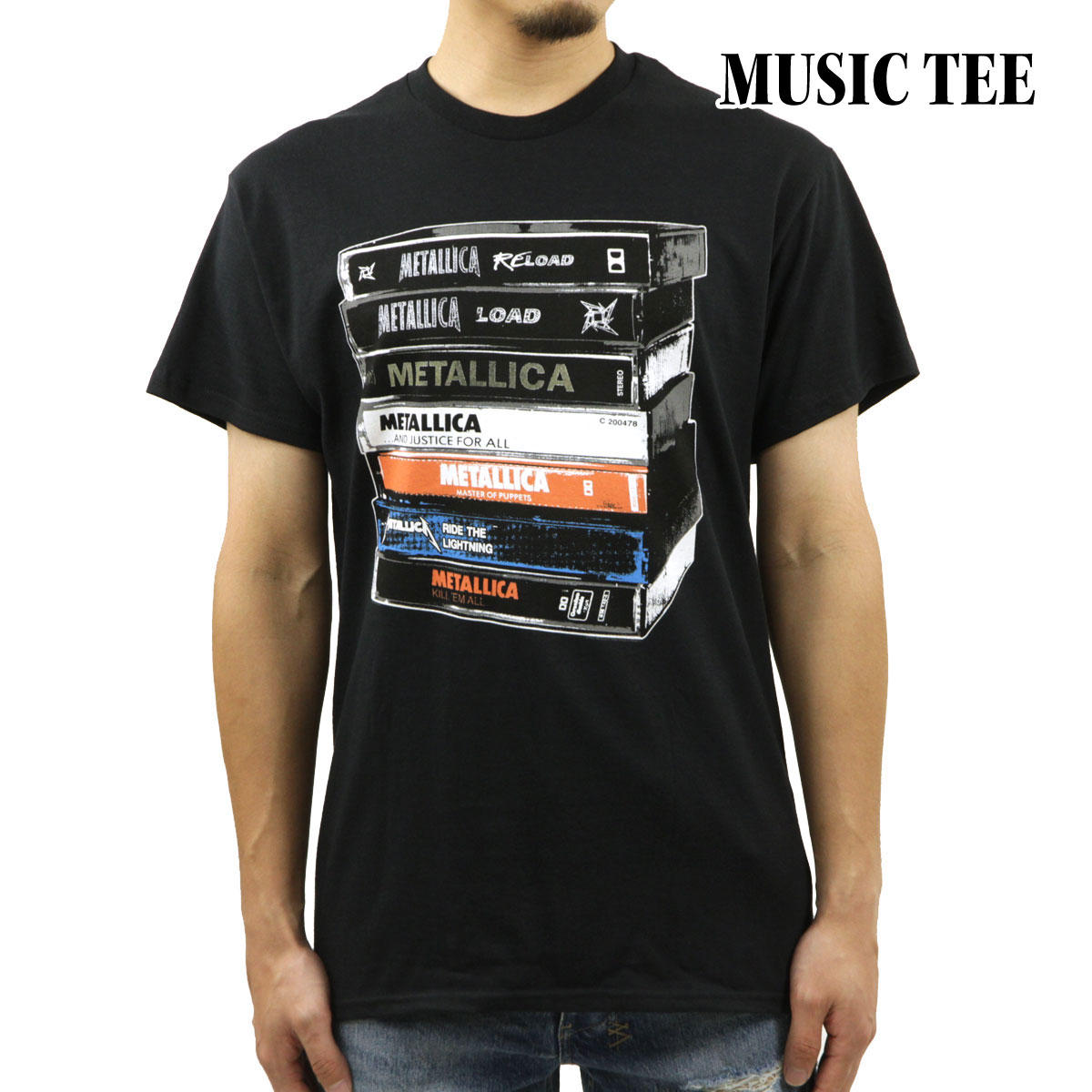 �ߥ塼���å��ƥ� ��� �Х��T����� ������ MUSIC TEE ���å�T����� �᥿�ꥫ �����åȥơ��� METALLICA CASSETTE MUSIC TEE