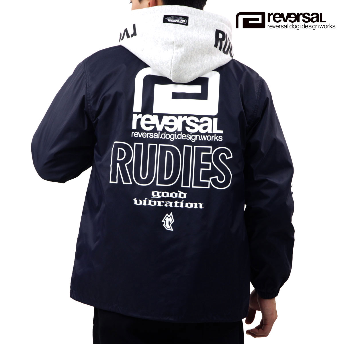 ��С����� ��� ���������㥱�å� ��������Ź REVERSAL �롼�ǥ����� �Хå��ץ��� �������� RUDIE'S x reversal COACH JACKET �Ȏ��ˎގ� rvrud302 NV NAVY A06B B1C C1D D4E E06F