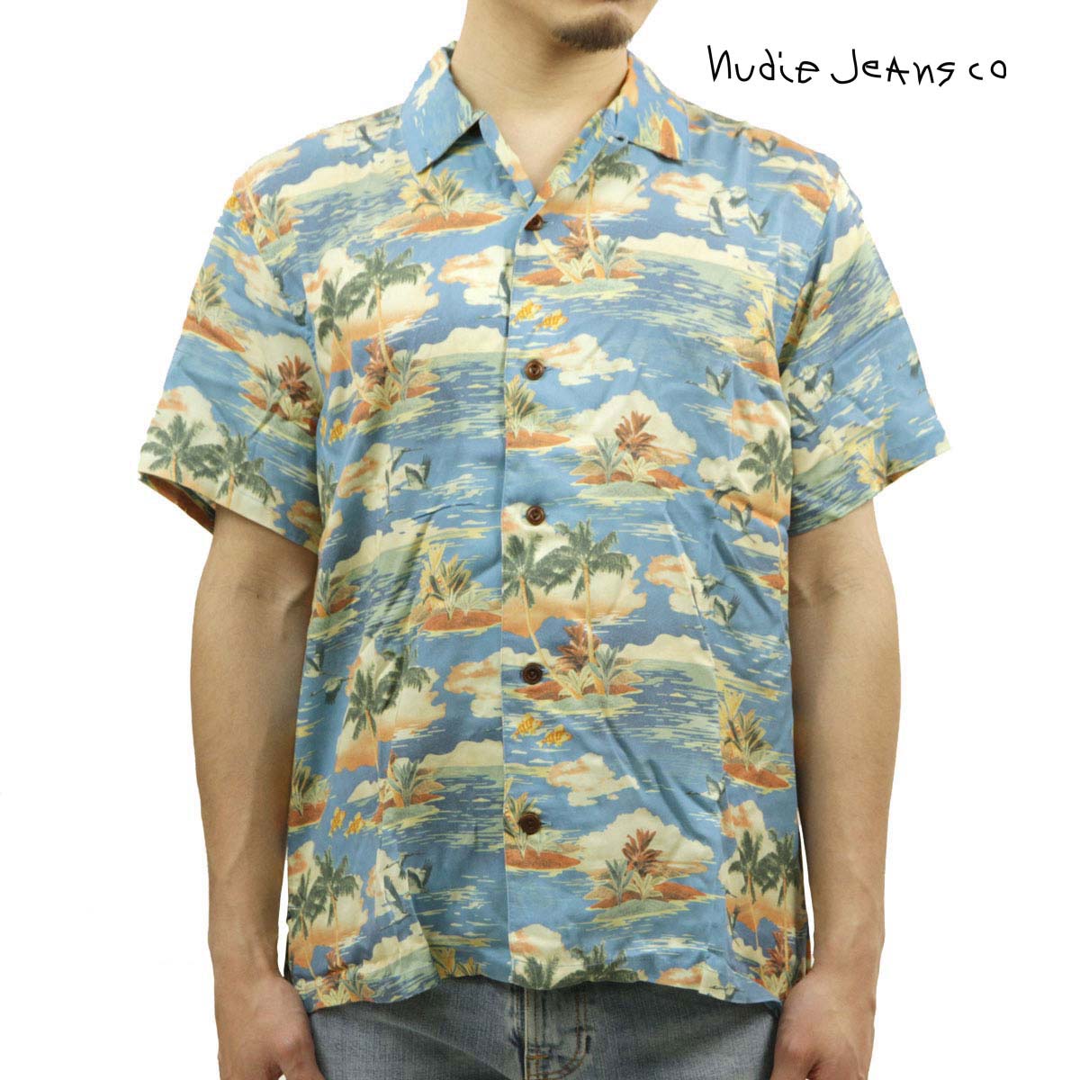 ̡ǥ  ϥ Ź Nudie Jeans Ⱦµ ߥ 奢 ARVID HAWAII ALOHA SHIRT C48 140792 A62B B1C C1D D6E E07F