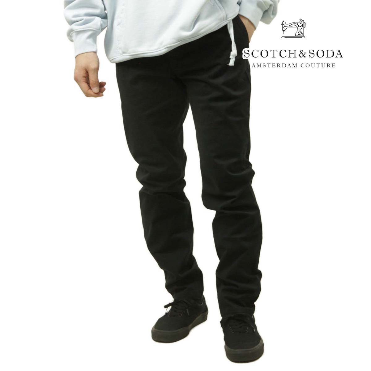 �����å�����ɥ����� ��� ���Υѥ� ��������Ź SCOTCH&SODA ���󥰥ѥ�� �ܥȥॹ CORE STUART STRETCH COTTON PANTS M 179178 0008 31502 08 BLACK A39B B1C C2D D2E E13F