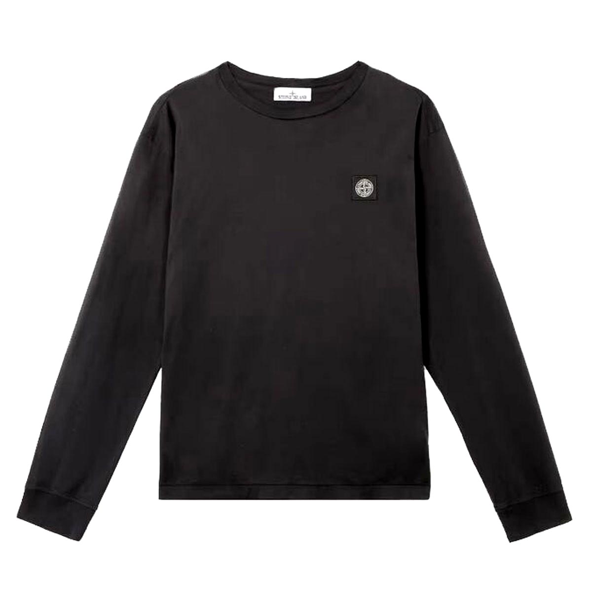 ���ȡ��󥢥����� ��� ĹµT����� ������ STONE ISLAND ���롼�ͥå� ���åȥ� ���� ����T STONE ISLAND 60/2 COTTON JERSEY LONG SLEEVE T-SHIRT K1S15 2100227 S0013 V0029 BLACK