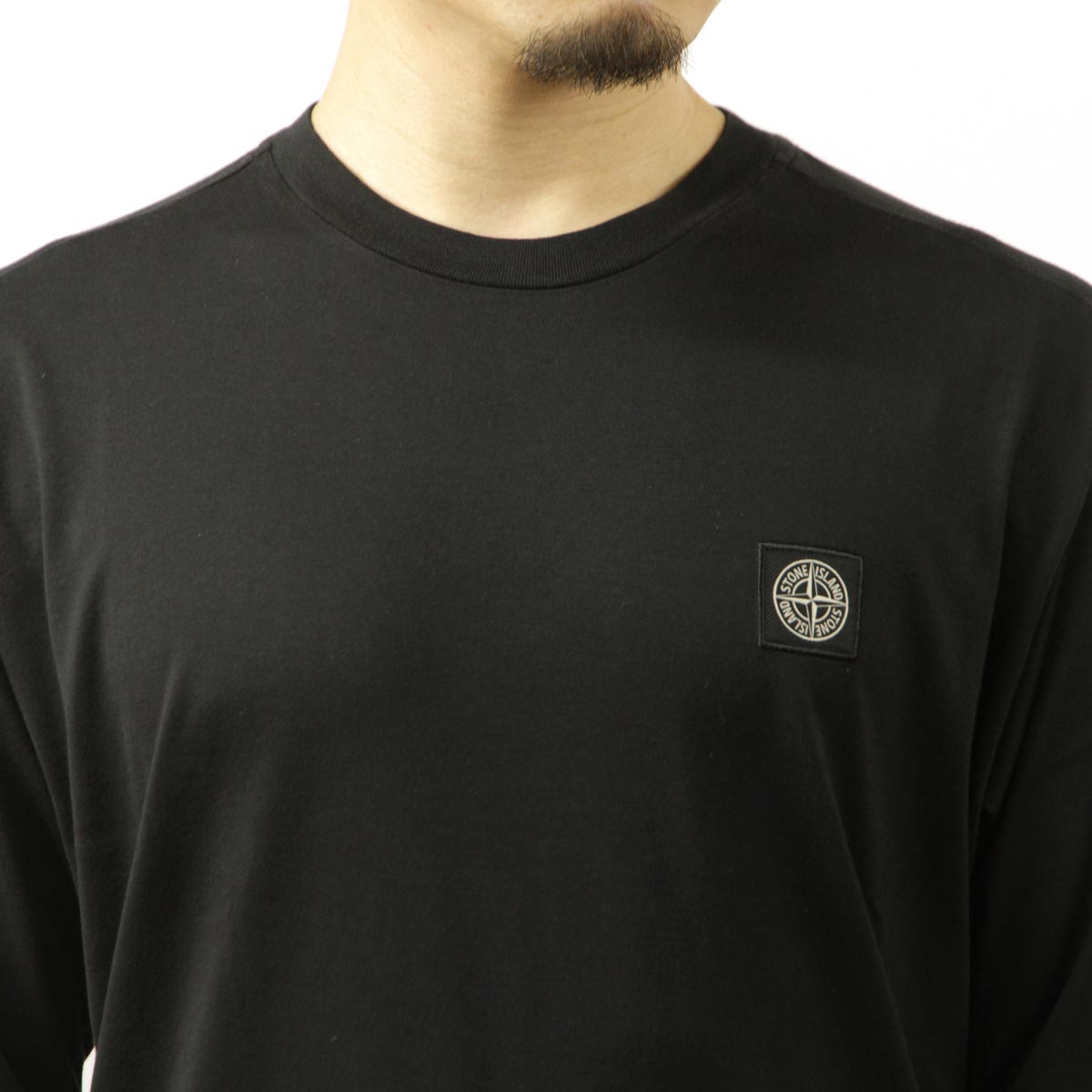 ���ȡ��󥢥����� ��� ĹµT����� ������ STONE ISLAND ���롼�ͥå� ���åȥ� ���� ����T STONE ISLAND 60/2 COTTON JERSEY LONG SLEEVE T-SHIRT K1S15 2100227 S0013 V0029 BLACK