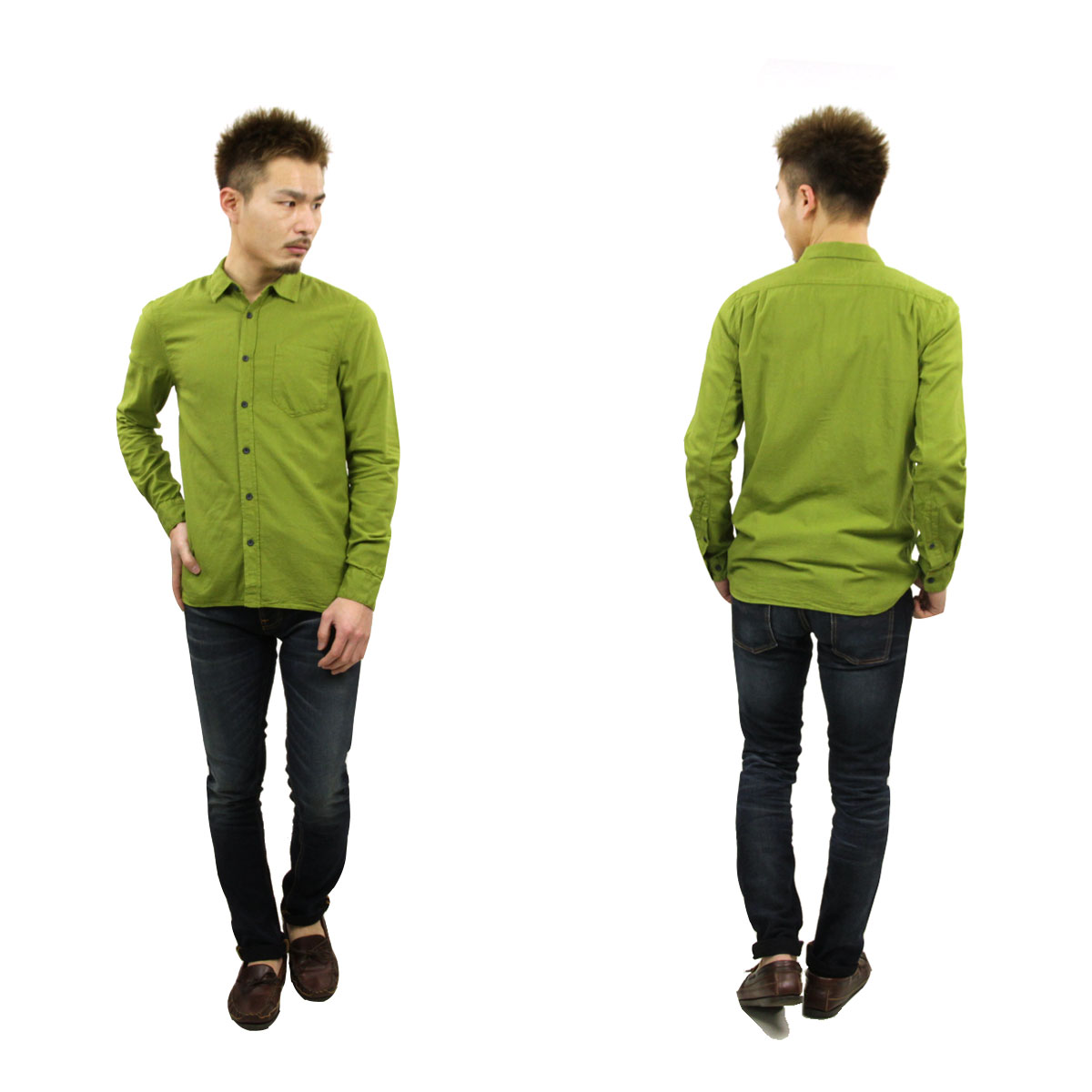 ̡ǥ   Ź Nudie Jeans Ĺµ  HENRY LONG SLEEVE SHIRT PEA G22 140426 A62B B1C C1D D6E E08F