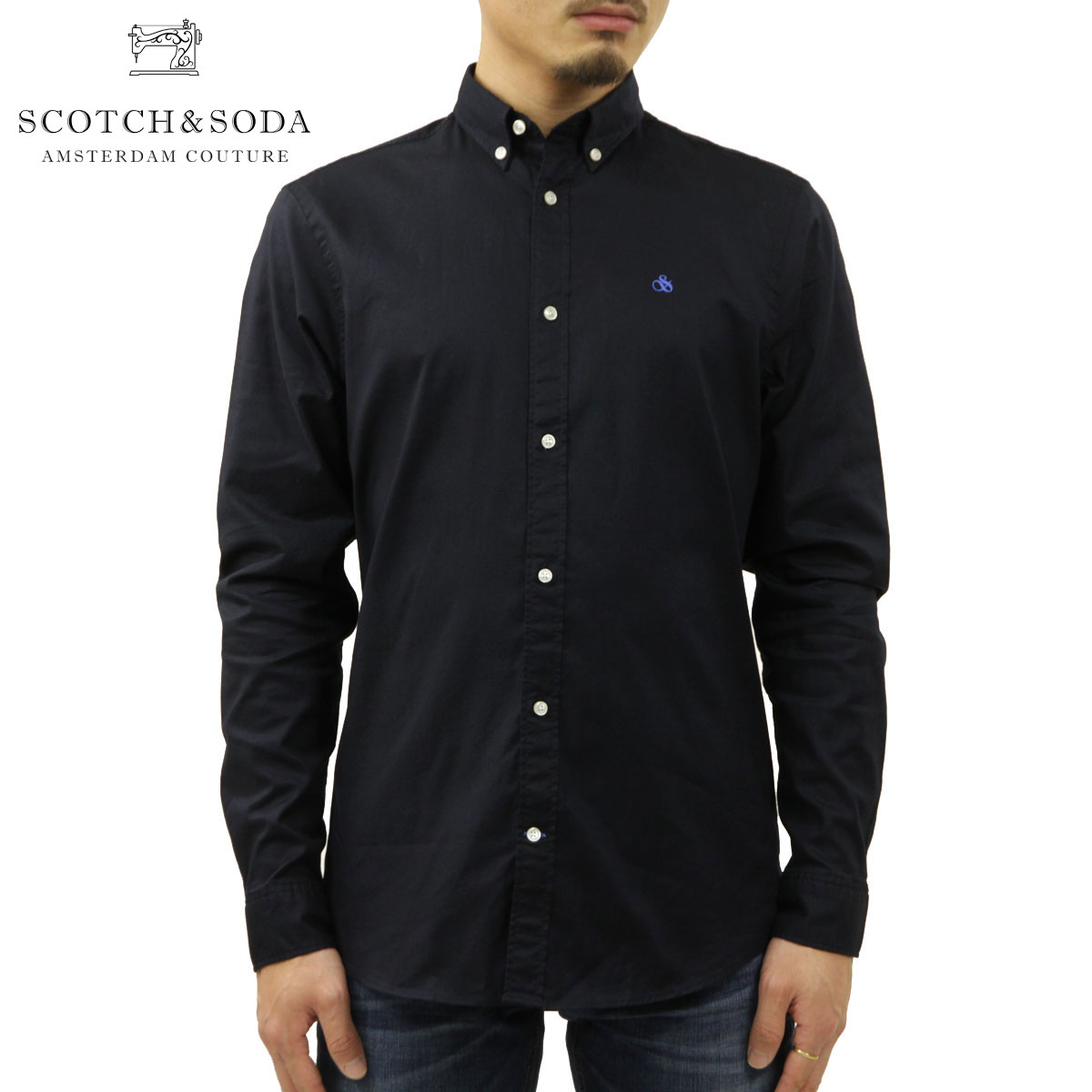 �����å�����ɥ����� ����� ��� ��������Ź SCOTCH��SODA Ĺµ����� �ܥ�������󥷥�� BASIC OXFORD ORGANIC COTTON REGULAR FIT SHIRT 165315 0002 51450 78 NIGHT A39B B1C C1D D6E E06F