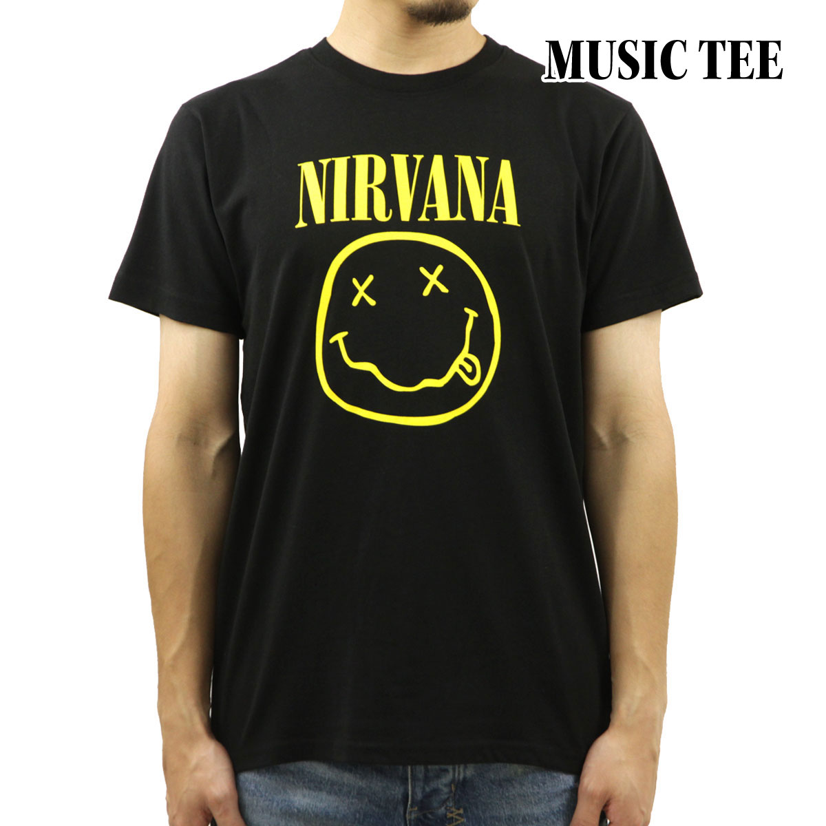 �ߥ塼���å��ƥ� ��� �Х��T����� ������ MUSIC TEE ���å�T����� �˥�������� SPLIT SMILE NIRVANA FLOWER MUSIC TEE