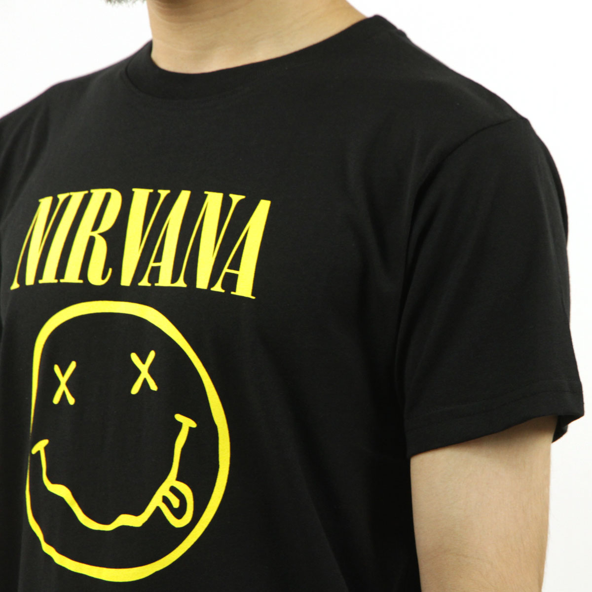 �ߥ塼���å��ƥ� ��� �Х��T����� ������ MUSIC TEE ���å�T����� �˥�������� SPLIT SMILE NIRVANA FLOWER MUSIC TEE