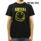 �ߥ塼���å��ƥ� ��� �Х��T����� ������ MUSIC TEE ���å�T����� �˥�������� SPLIT SMILE NIRVANA FLOWER MUSIC TEE