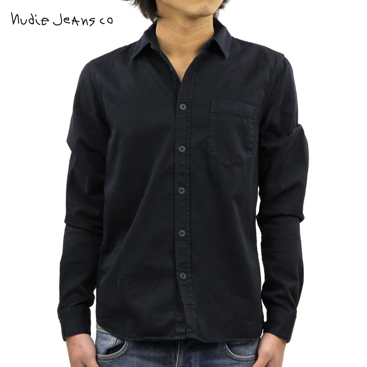 ̡ǥ   Ź Nudie Jeans Ĺµ  HENRY LONG SLEEVE SHIRT NAVY B25 140501 A62B B1C C1D D6E E06F