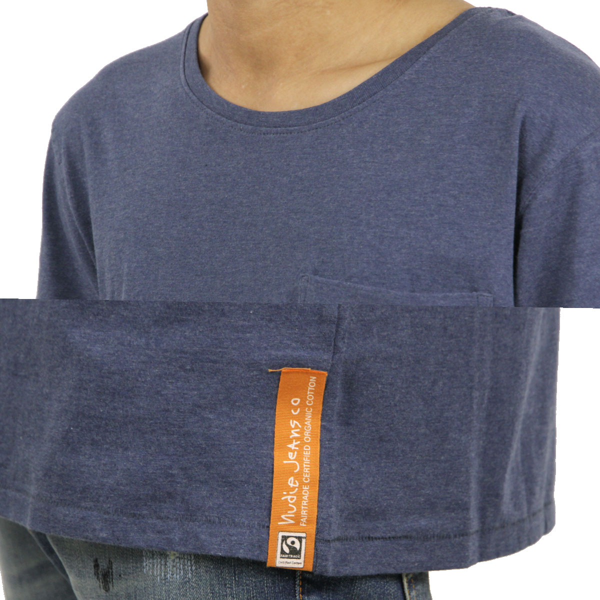 ̡ǥ Nudie Jeans Ź  ȾµݥåT Pocket Tee Blue Mirage 131309 A62B B1C C1D D1E E06F