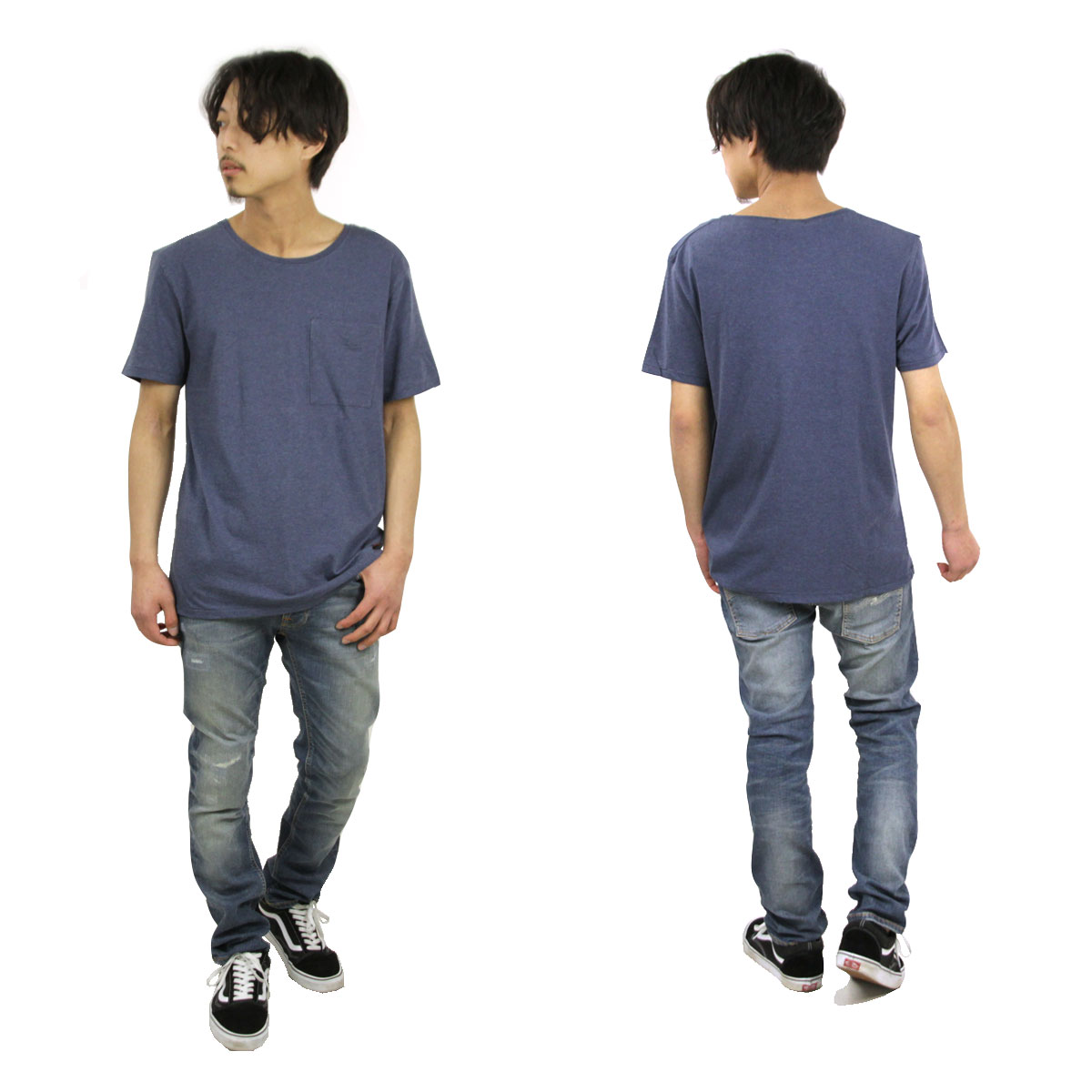 ̡ǥ Nudie Jeans Ź  ȾµݥåT Pocket Tee Blue Mirage 131309 A62B B1C C1D D1E E06F