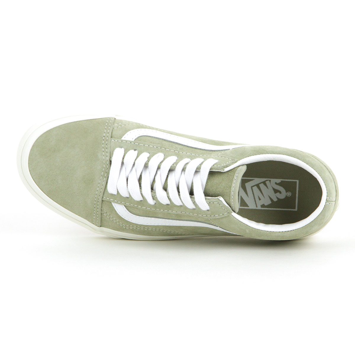 �Х� ������ɥ������� ��� ��������Ź VANS ���ˡ����� �ԥå��������� VANS OLD SKOOL (PIG SUEDE) MOSS GRAY/SNOW WHITE VN0A5KRFB32 A33B B1C C4D D2E E08F