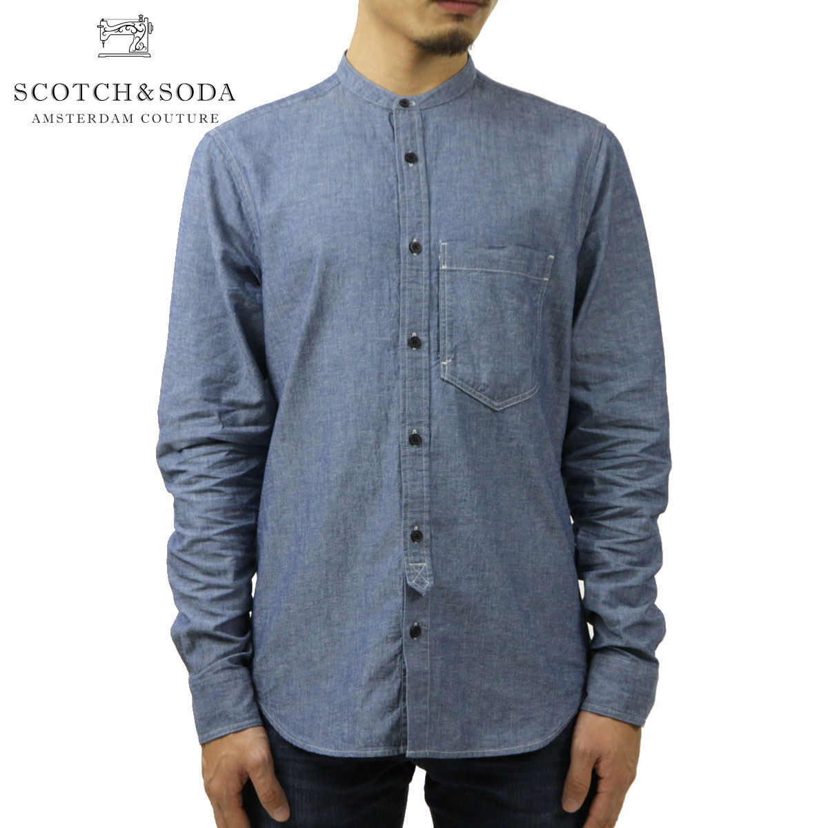 �����å�����ɥ����� ����� ��� ��������Ź SCOTCH��SODA �Х�ɥ��顼����� AMS BLAUW - GRANDAD SHIRT IN SPECIAL BLEND D INDIGO 162703 0089 41418 76 A39B B1C C1D D6E E07F