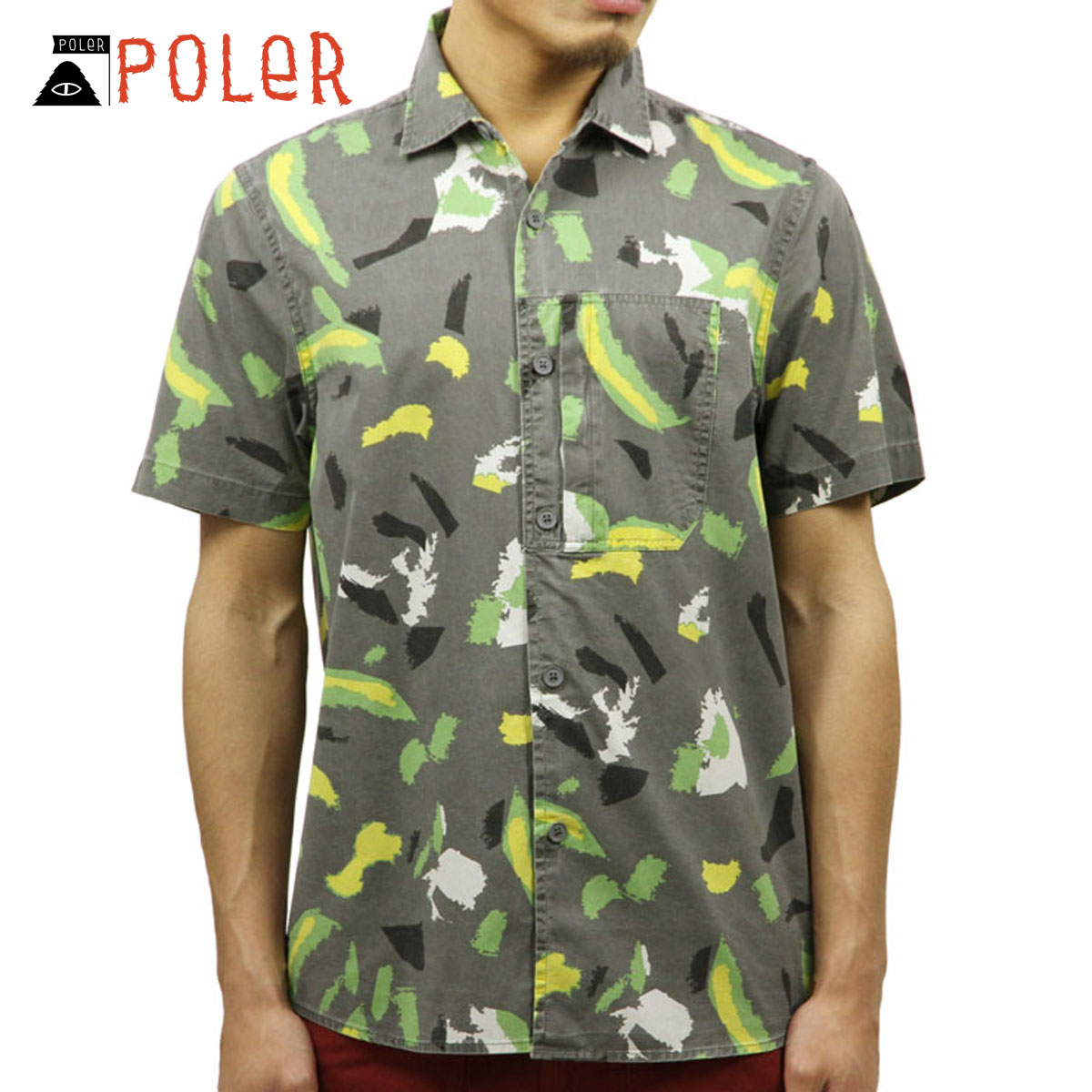 �ݡ��顼 ����� ��� ��������Ź POLER Ⱦµ�����  TREETOP S/S WOVEN 717101-CHR CHARCOAL A79B B1C C1D D6E E02F