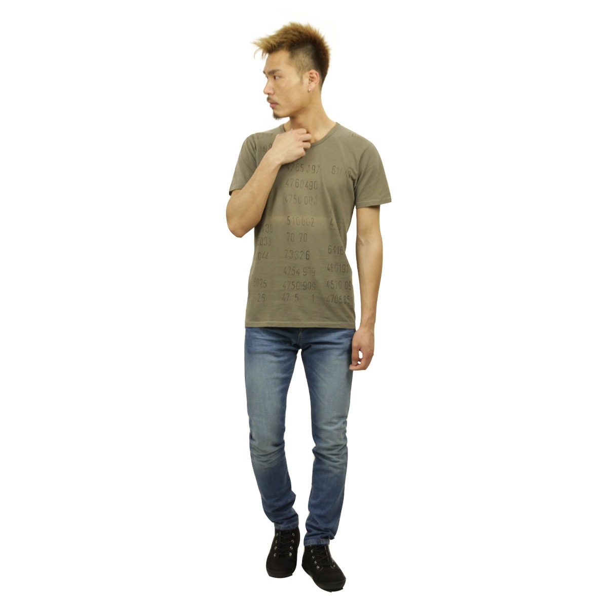 ̡ǥ T Ź Nudie Jeans ȾµT  Round Neck T-shirt Mud G13 131291 4010