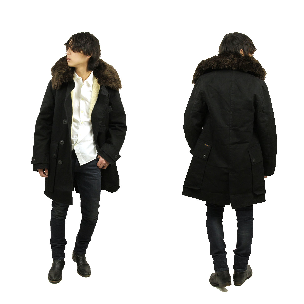 �̡��ǥ��������� ������ ��� ��������Ź Nudie Jeans �������� �ȥ��������� ���󥰥����� CONNOR SWEDISH ARMY COAT BLACK B01 160573 A62B B1C C1D D4E E13F