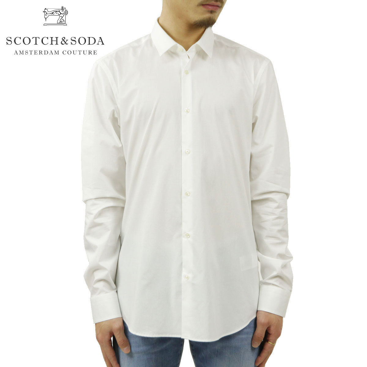 �����å�����ɥ����� ����� ��� ��������Ź SCOTCH��SODA ĹµY����� �����ե��å� ���ȥ�å��Ǻ� CLASSIC STRETCH SHIRT SLIM FIT 132837 00 WHITE A39B B1C C1D D6E E01F